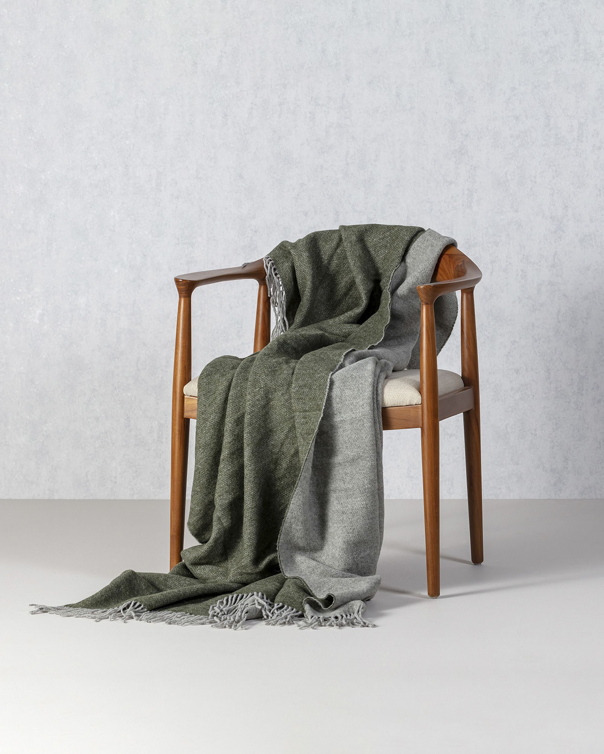 Plaid Merinos 140x200 cm melange green khaki