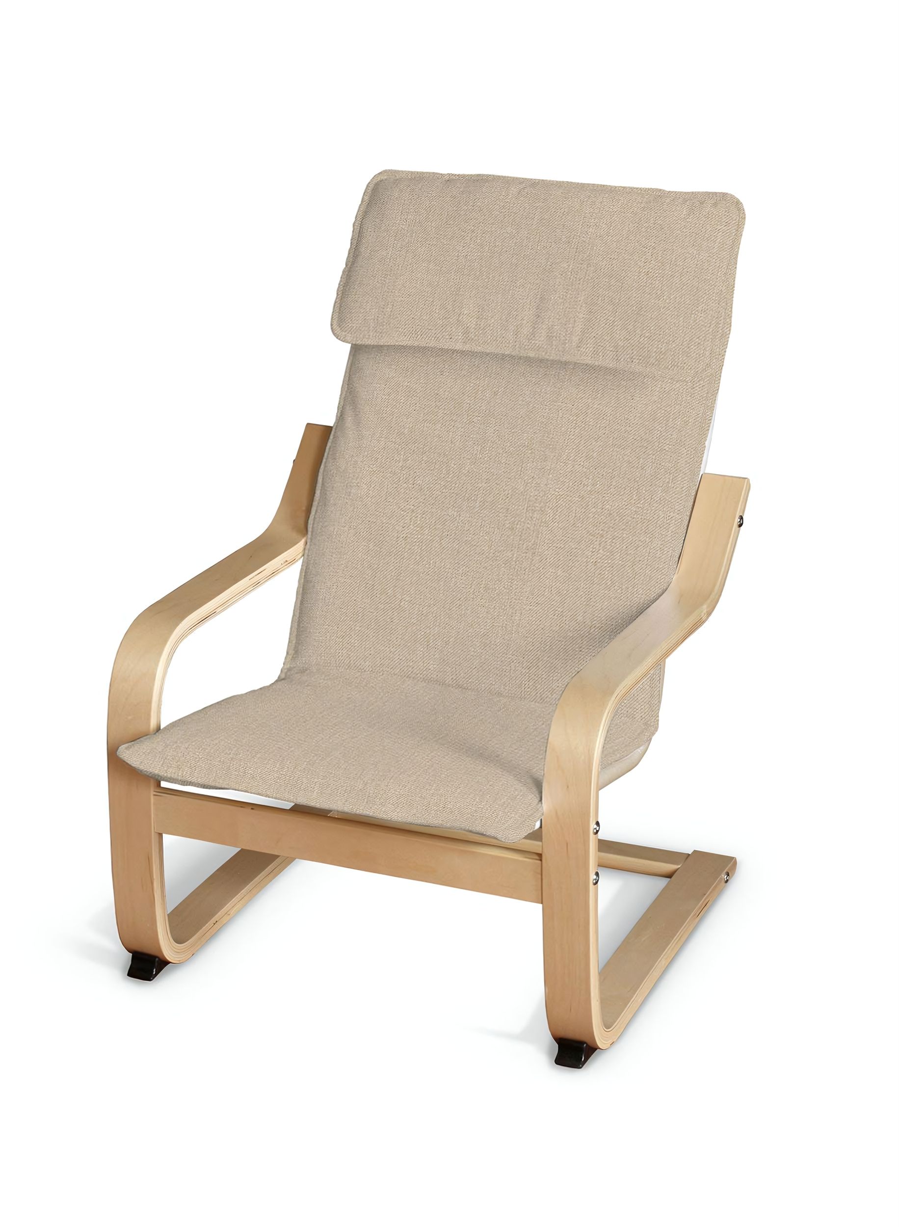 Kissen für den Kindersessel Poäng Farbe beige Stoff strukturiert