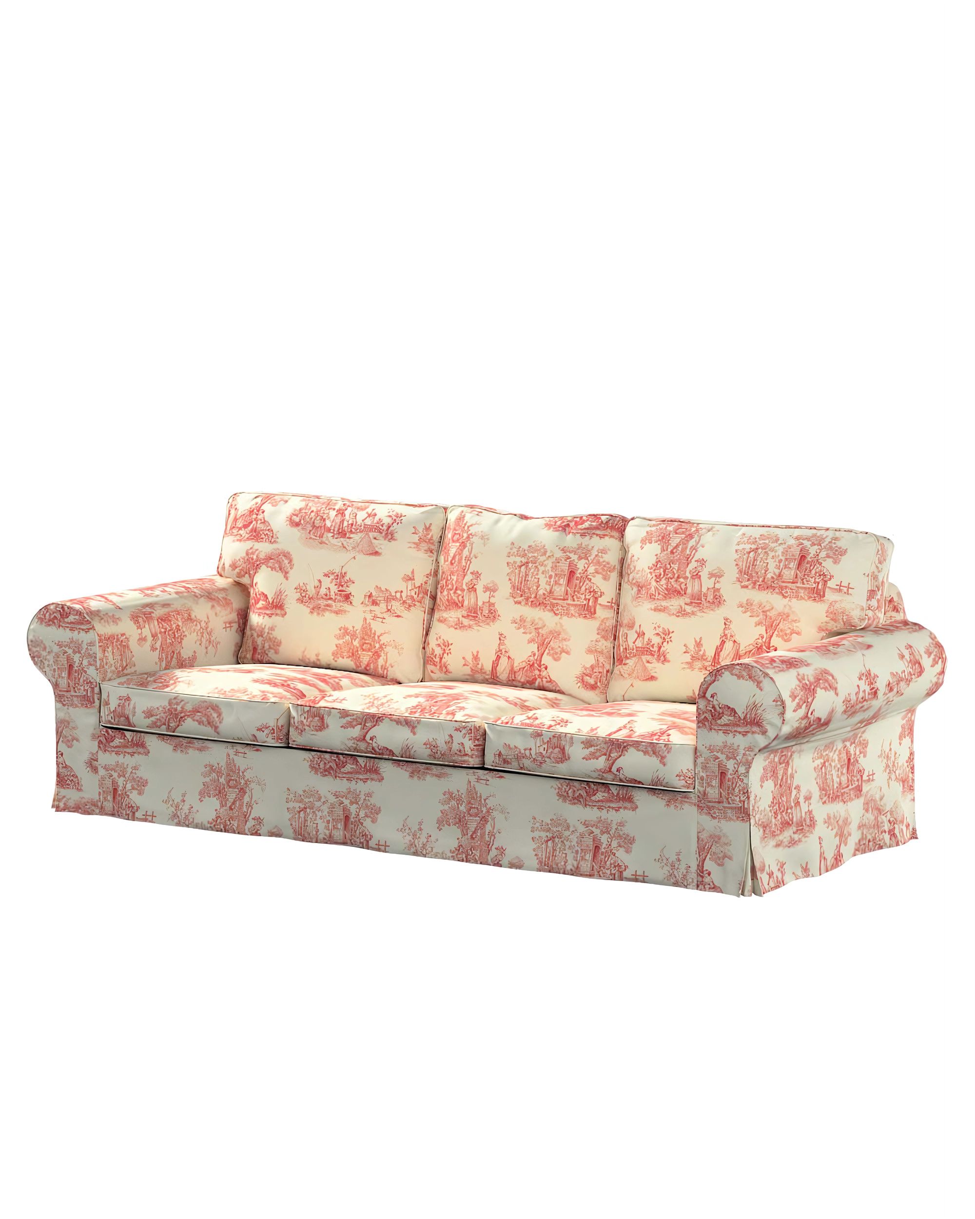 Bezug für Ektorp 3-Sitzer Schlafsofa, neues Modell (2013) Farbe rot Stoff gemustert