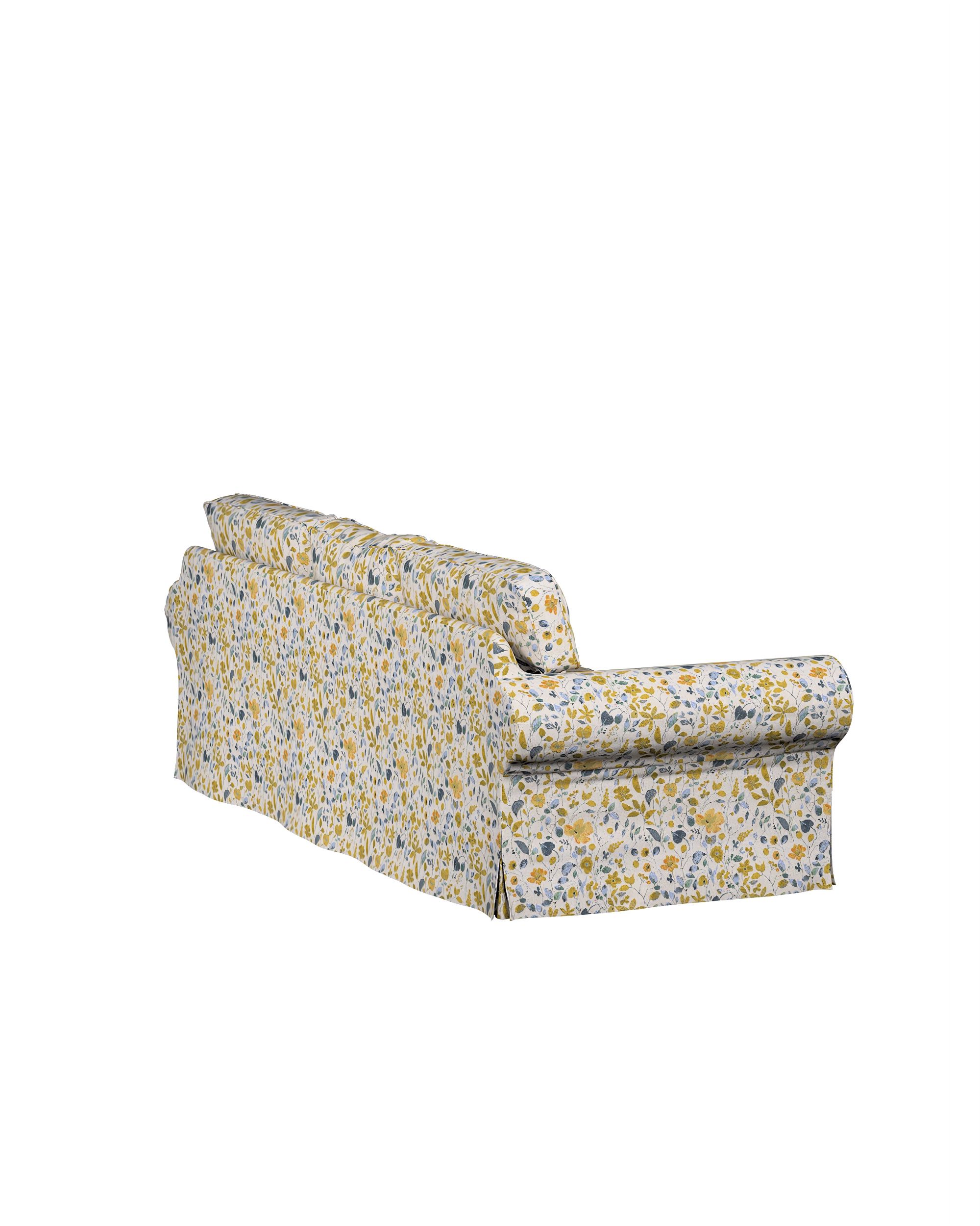 Bezug für Ektorp 3-Sitzer Schlafsofa, neues Modell (2013) Farbe gelb Stoff strukturiert, gemustert (hover)