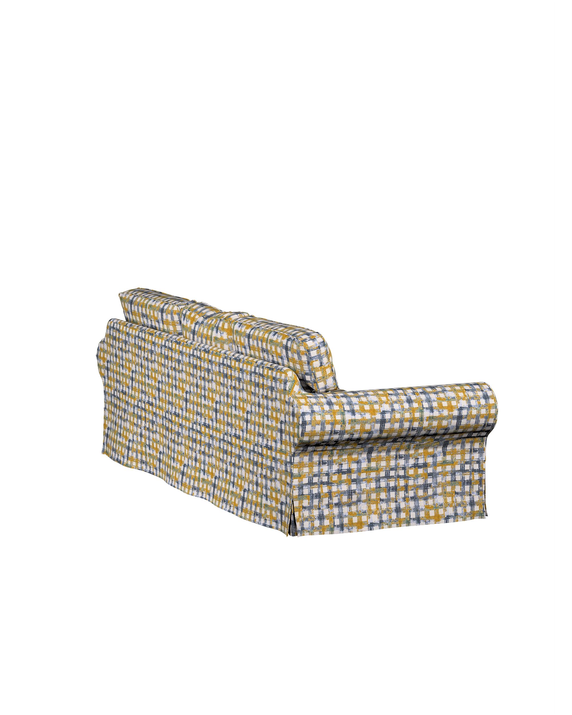 Bezug für Ektorp 3-Sitzer Schlafsofa, neues Modell (2013) Farbe blau Stoff strukturiert, gemustert (hover)