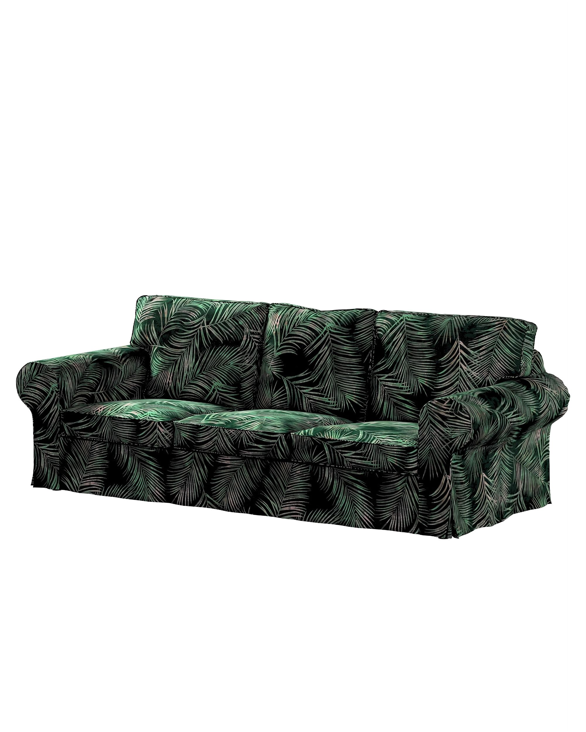 Bezug für Ektorp 3-Sitzer Schlafsofa, neues Modell (2013) Farbe grün Stoff samt, gemustert
