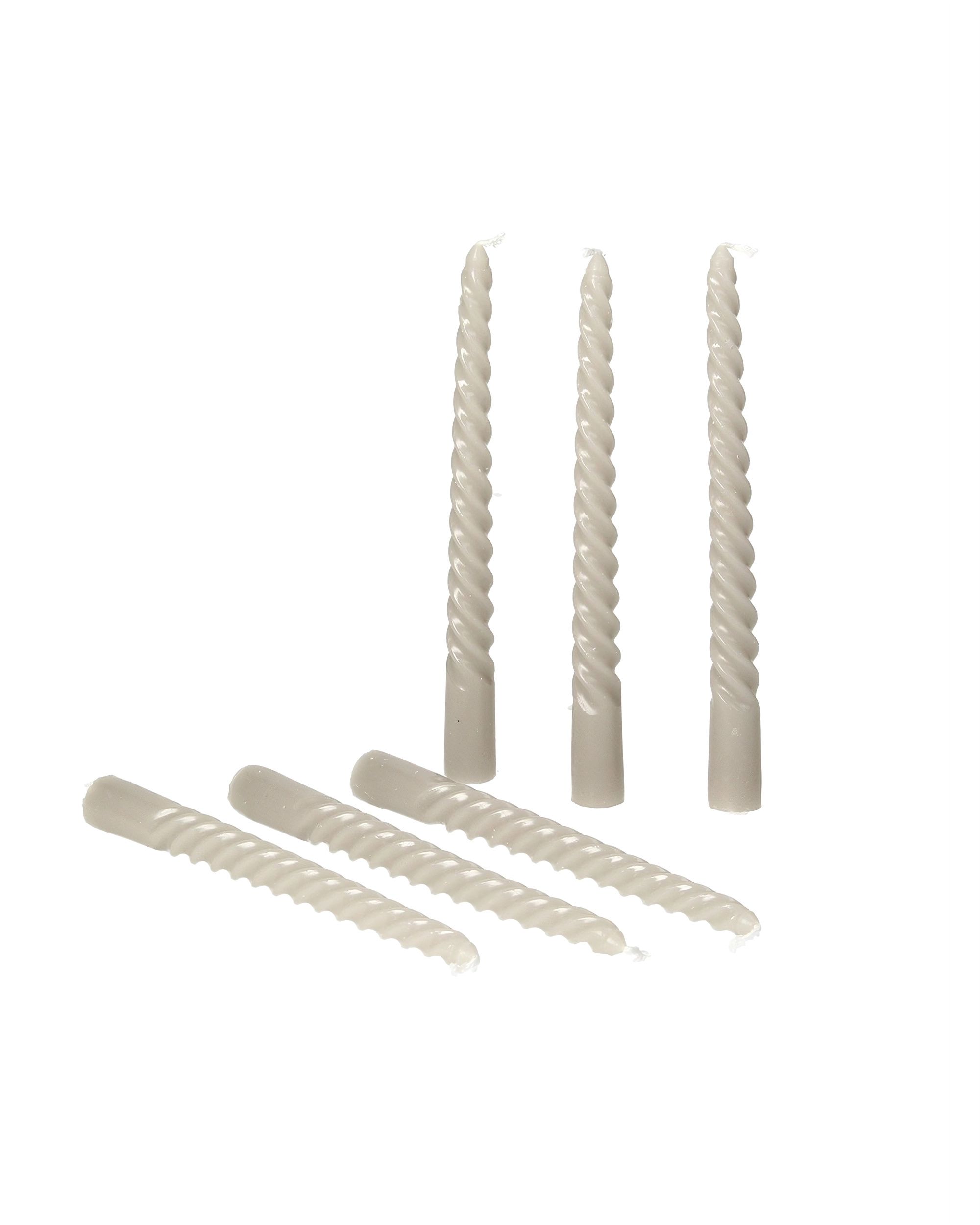 Spiralkerzen im Set Pazzo 6 Stck. light grey