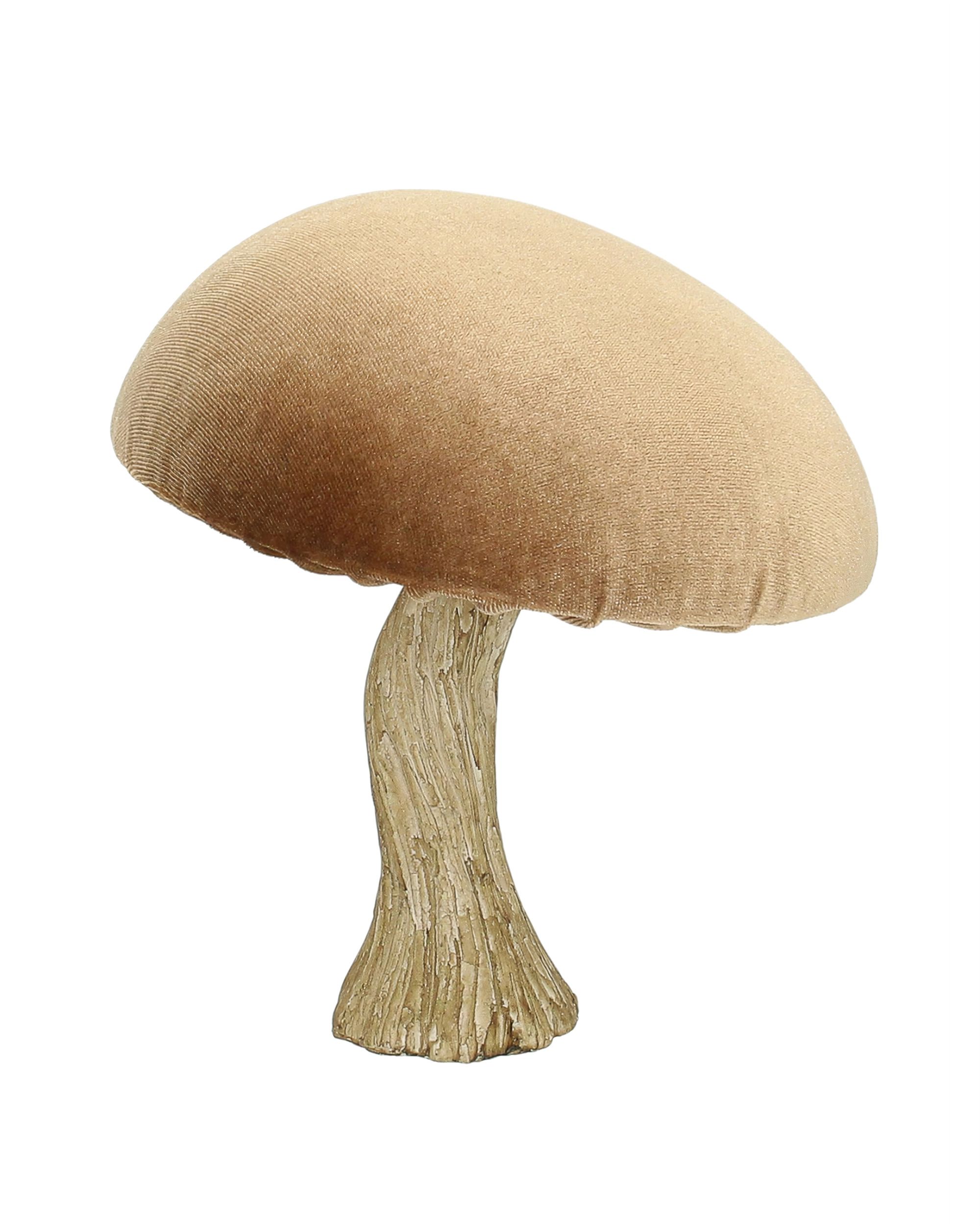 Deko-Figur Velvet Mushroom 17 cm caramel