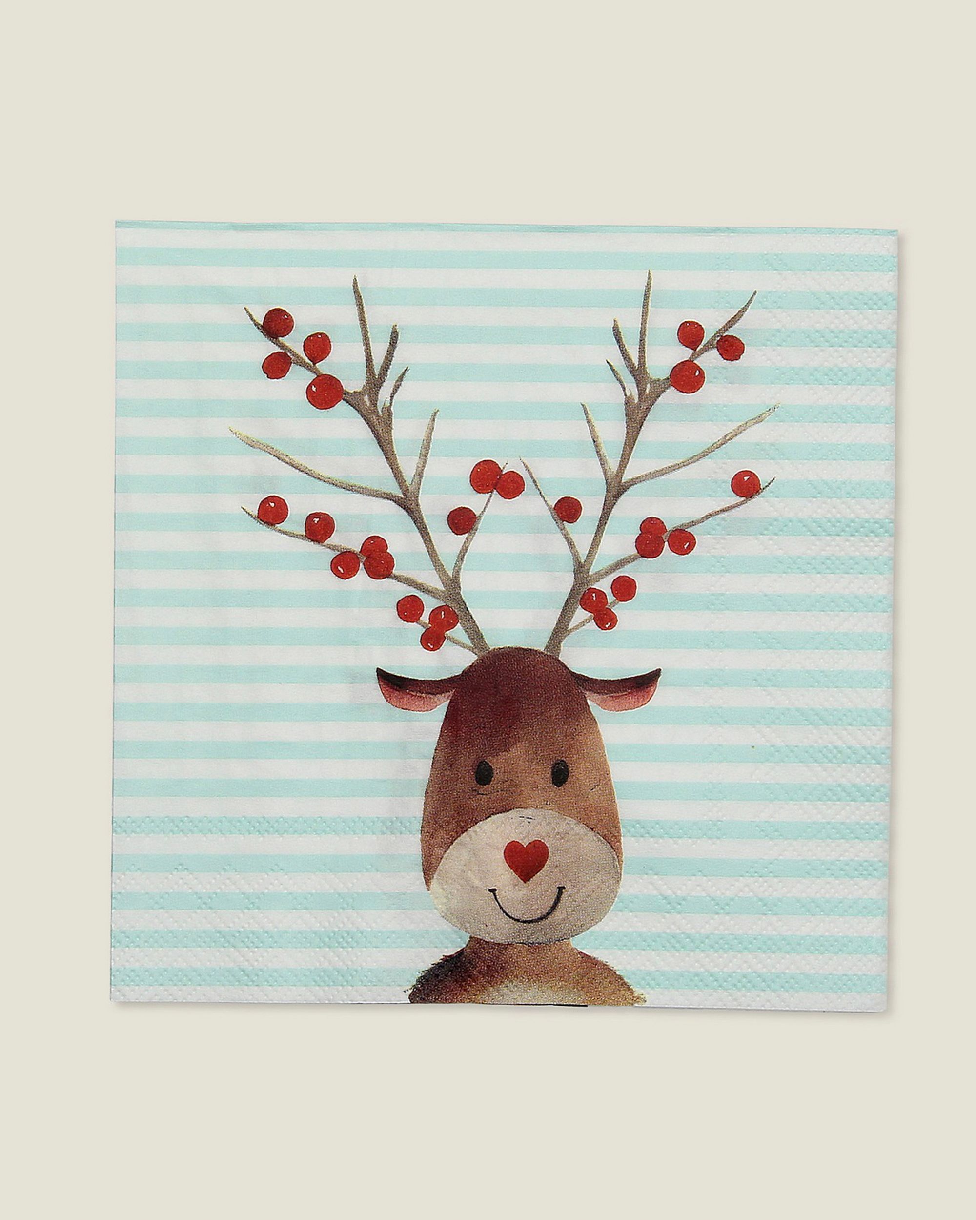 Weihnachtsservietten Reindeer Stripes 20 Stck.
