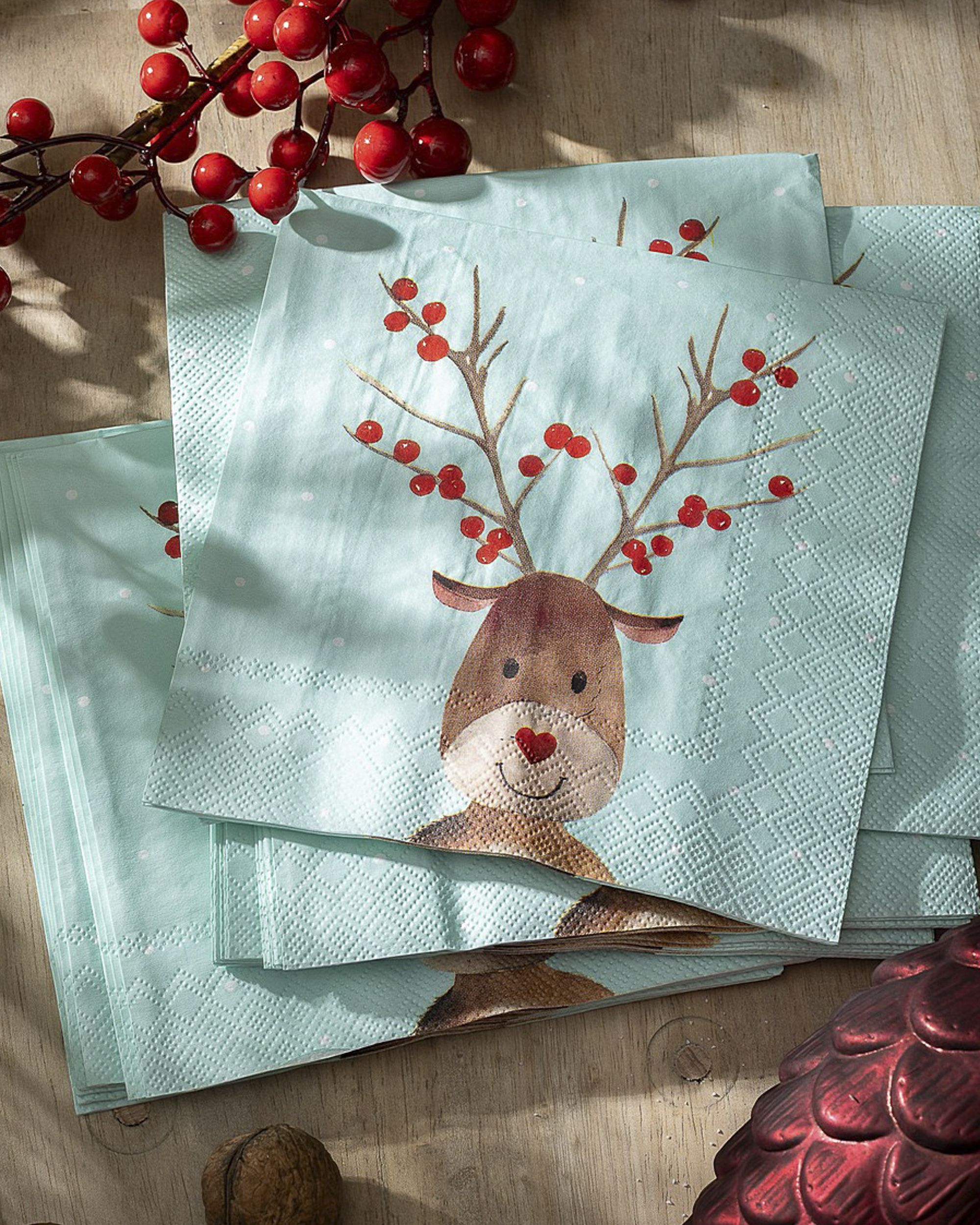 Weihnachtsservietten Reindeer Dots 20 Stck. (hover)