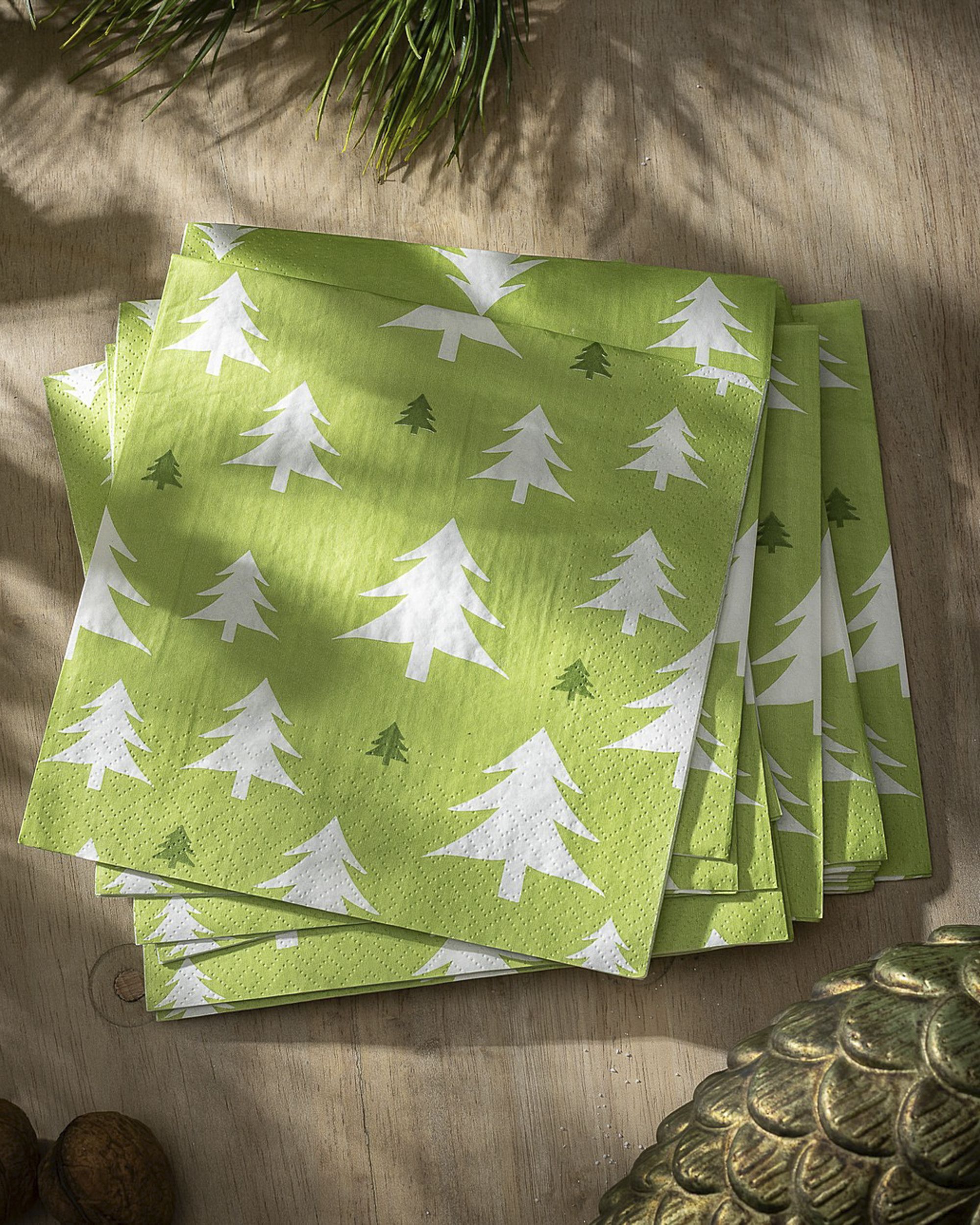 Weihnachtsservietten Green Trees II 20 Stck. (hover)