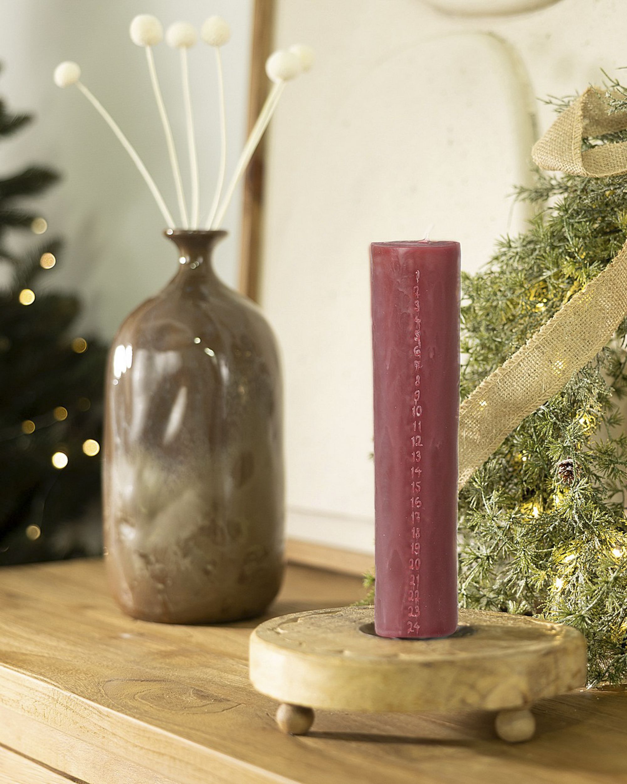 Adventkerze bordeaux 25 cm (hover)