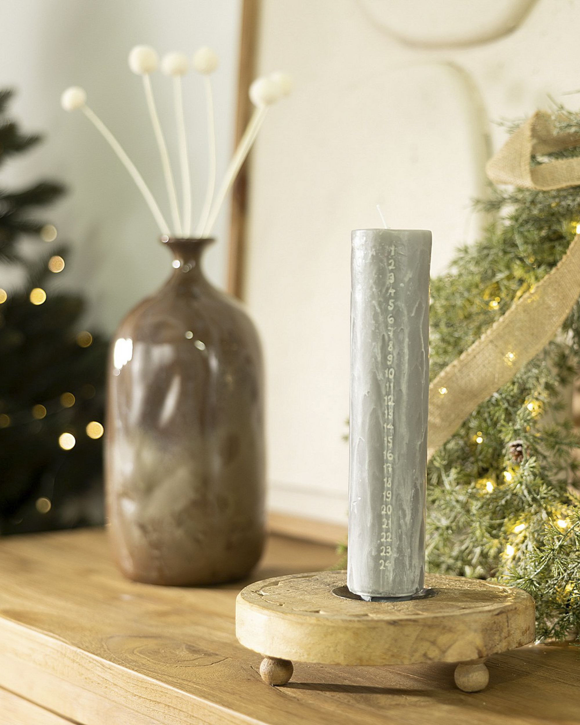 Adventkerze grau 25 cm (hover)