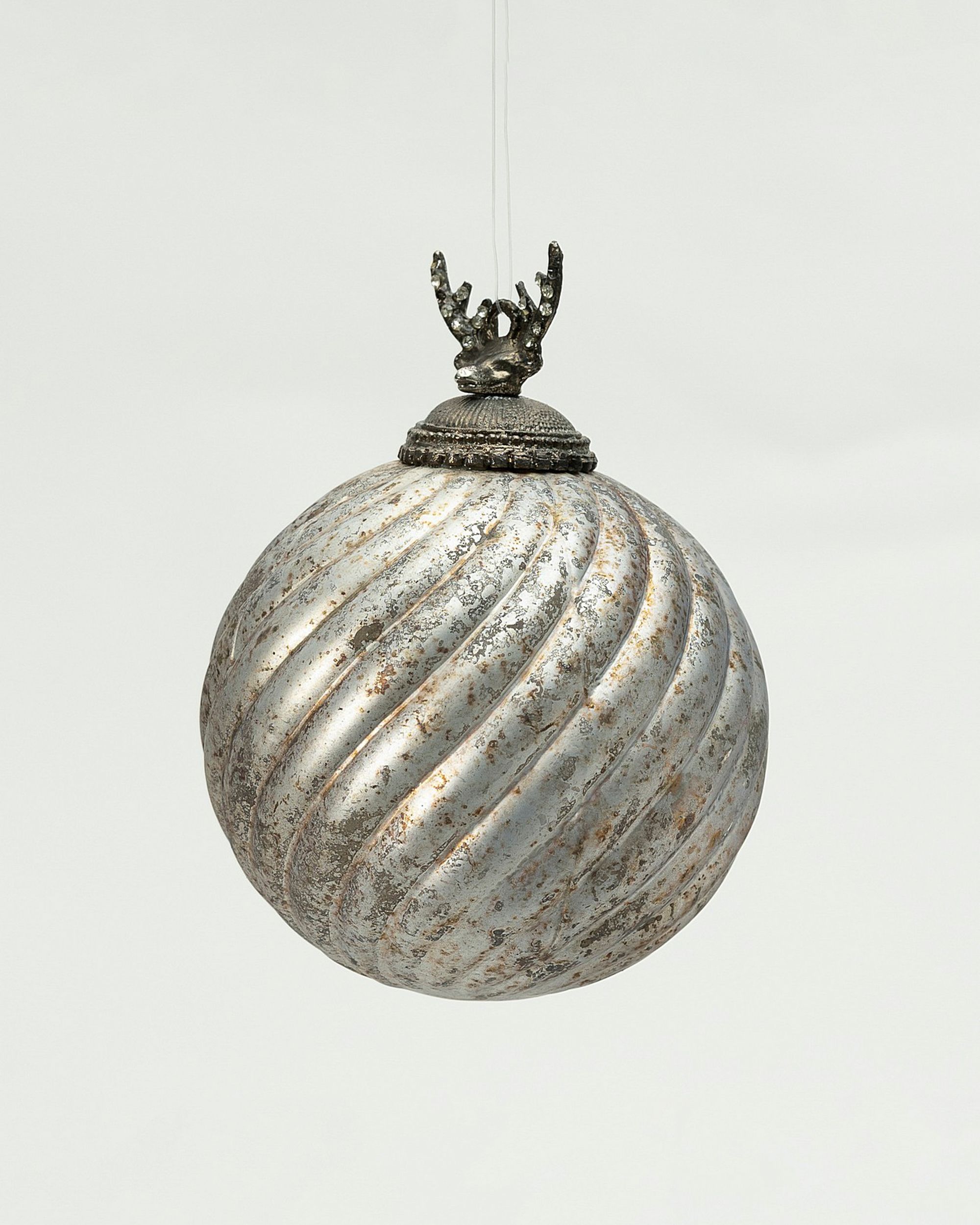 Glaskugel Silver Twist 10x10x14 cm