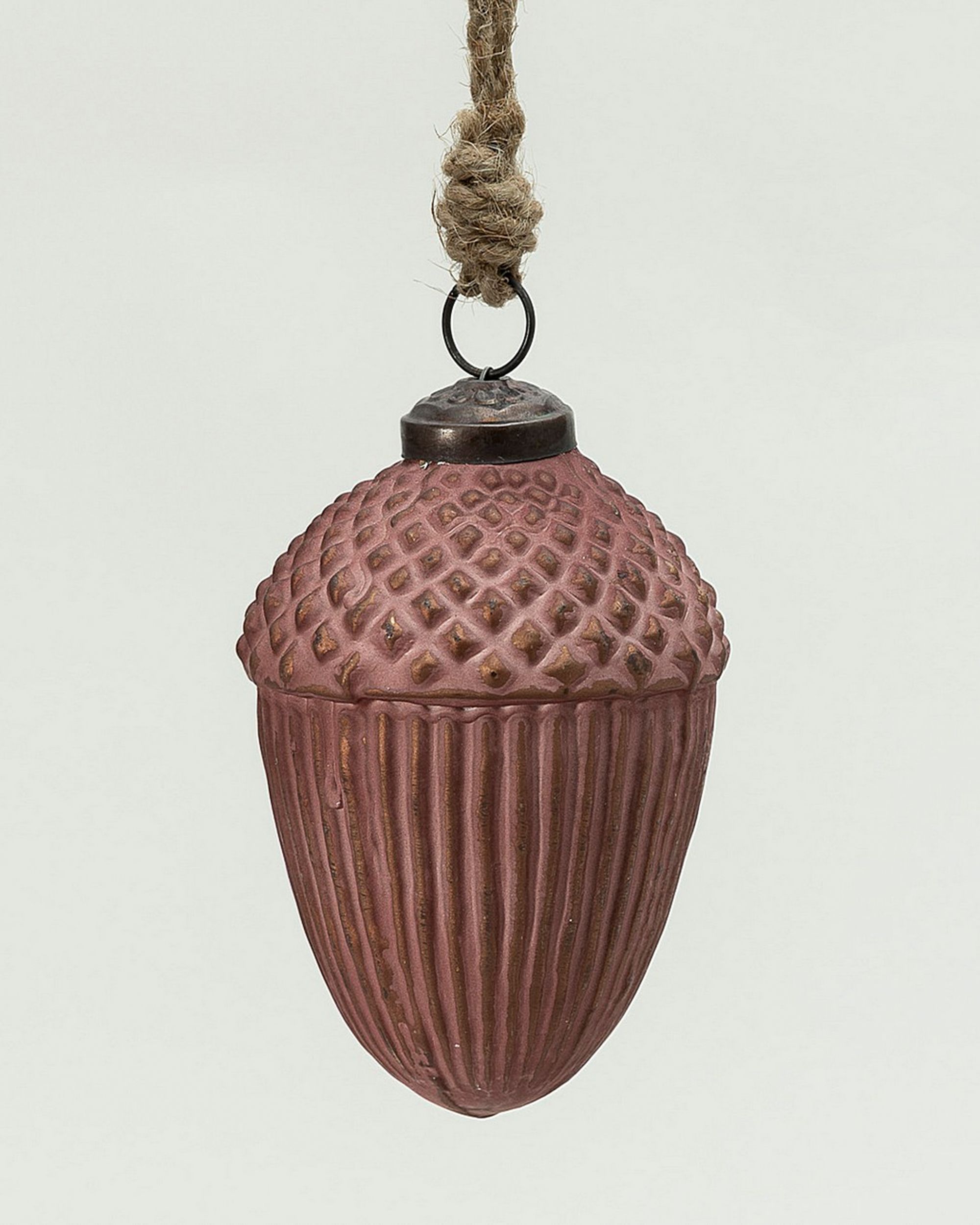 Glaskugel Acorn Burgundy 7x10 cm