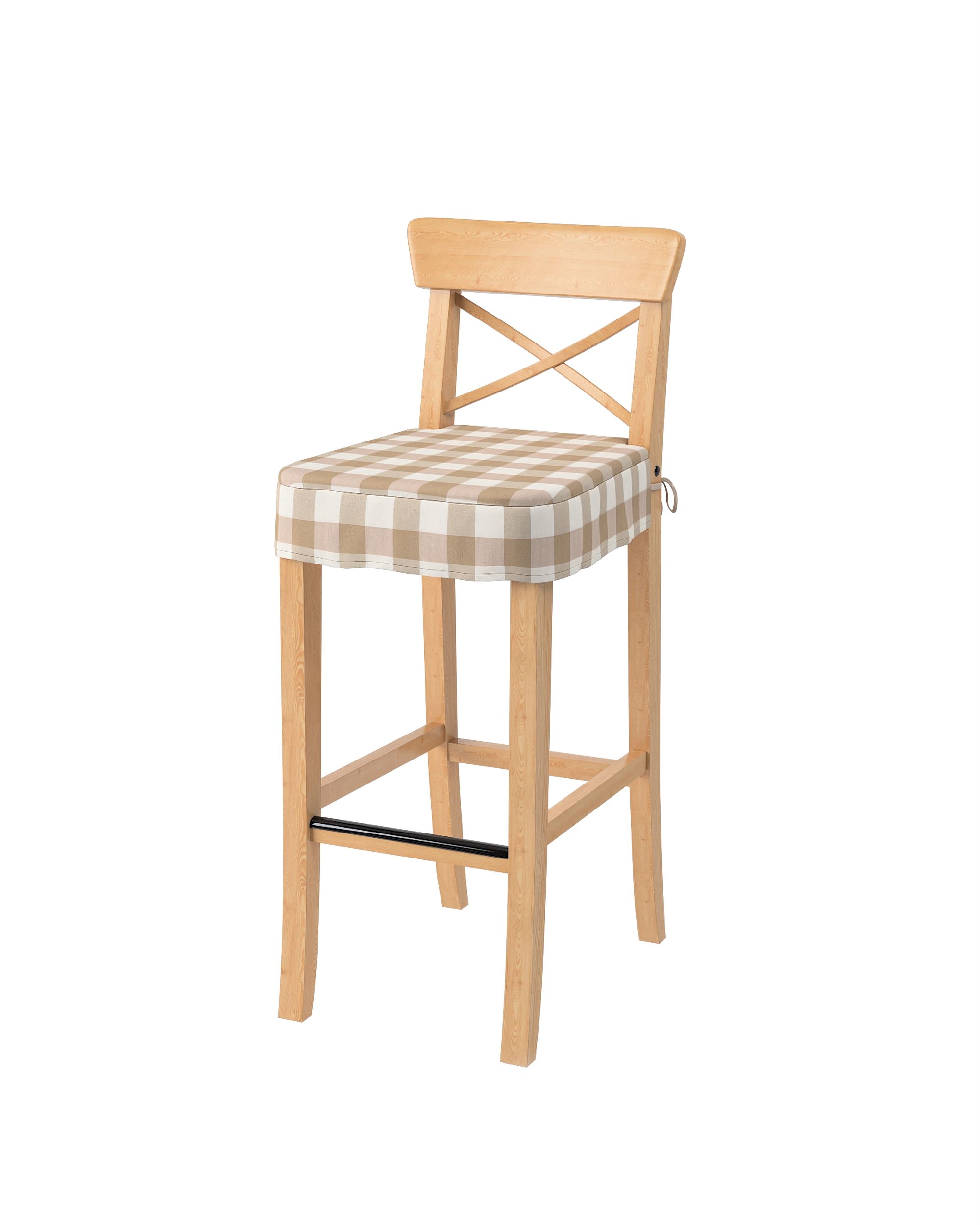 Sitzkissen für Barhocker Ingolf Farbe beige Stoff gemustert