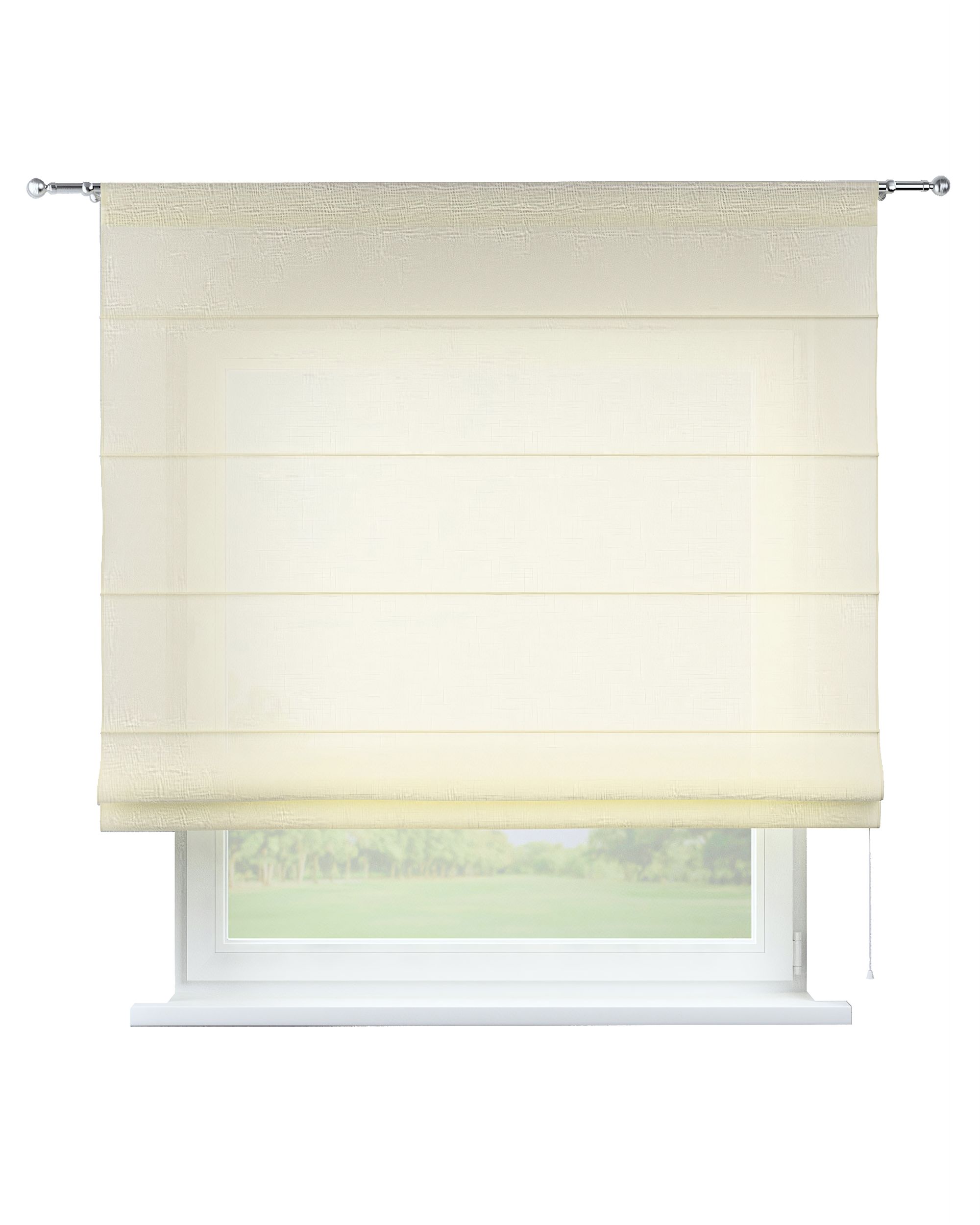 Raffrollo Torino Farbe creme Stoff halbtransparent, strukturiert
