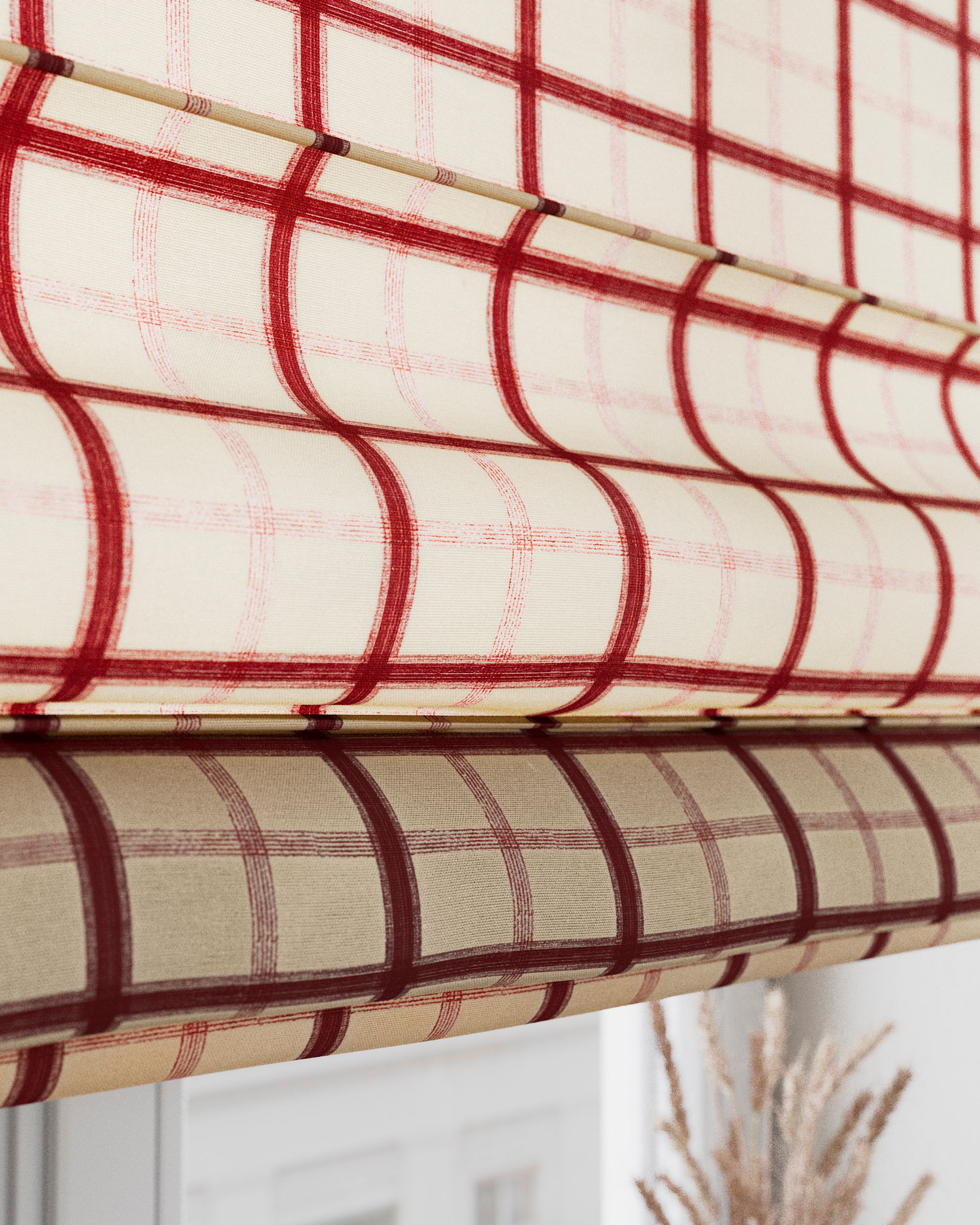 Raffrollo Torino Farbe rot Stoff gemustert (hover)