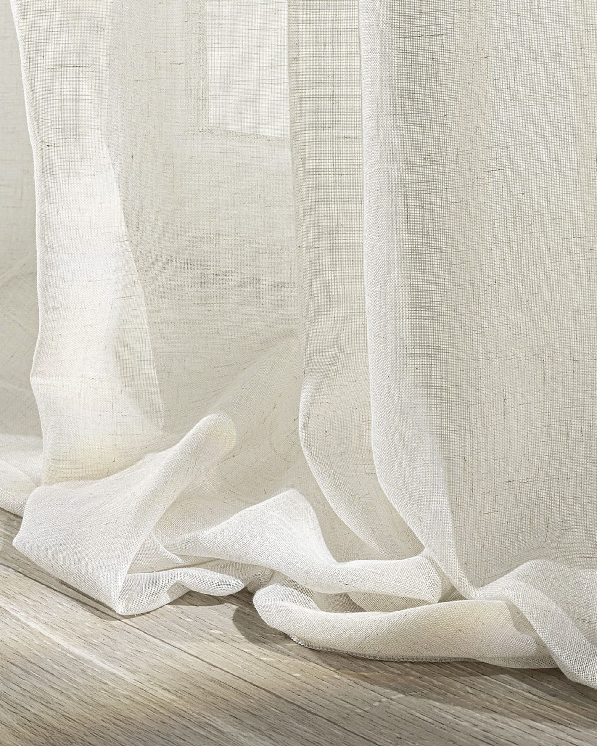 Vorhang mit flämischen 2-er Falten Farbe beige Stoff halbtransparent, strukturiert
