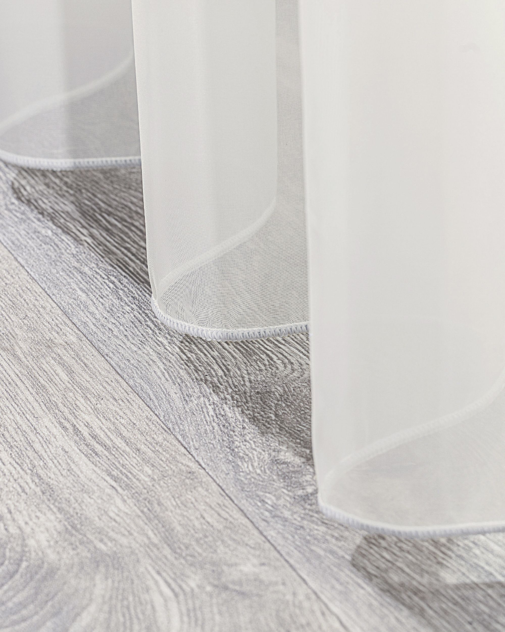 Gardine mit fl&auml;mischen 2-er Falten Farbe creme Stoff halbtransparent, strukturiert (hover)