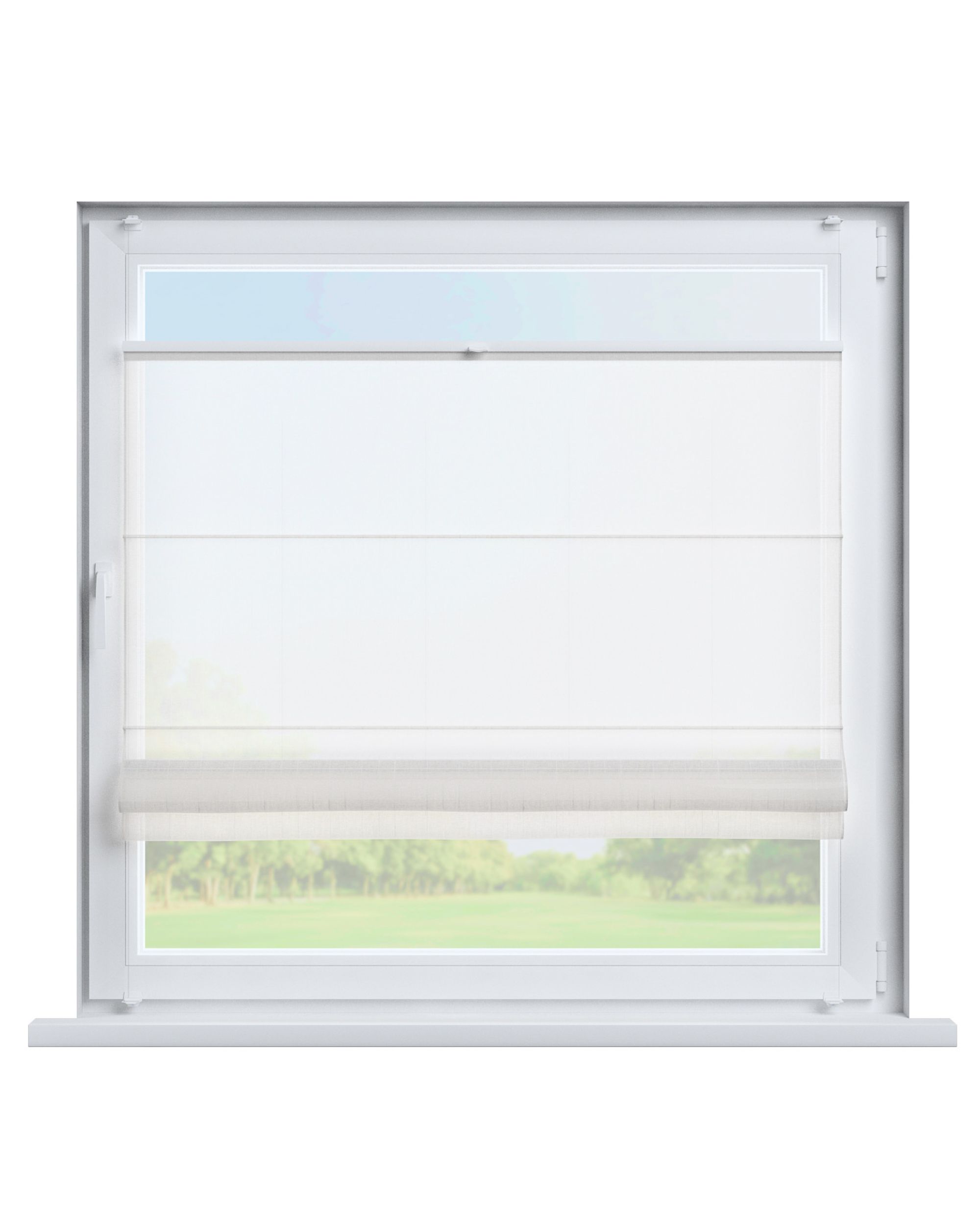 Flexibles Raffrollo Sizilien Farbe creme Stoff halbtransparent, strukturiert, gemustert