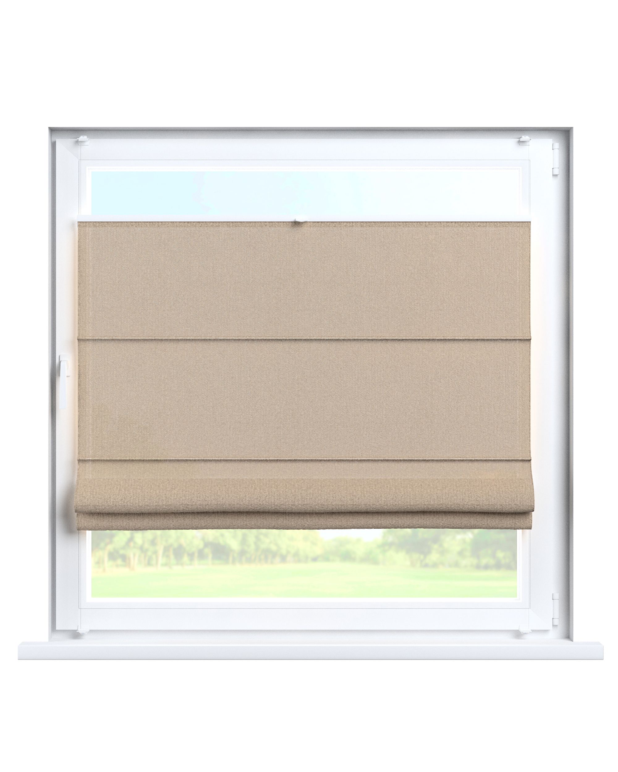 Flexibles Raffrollo Sizilien Farbe beige Stoff strukturiert