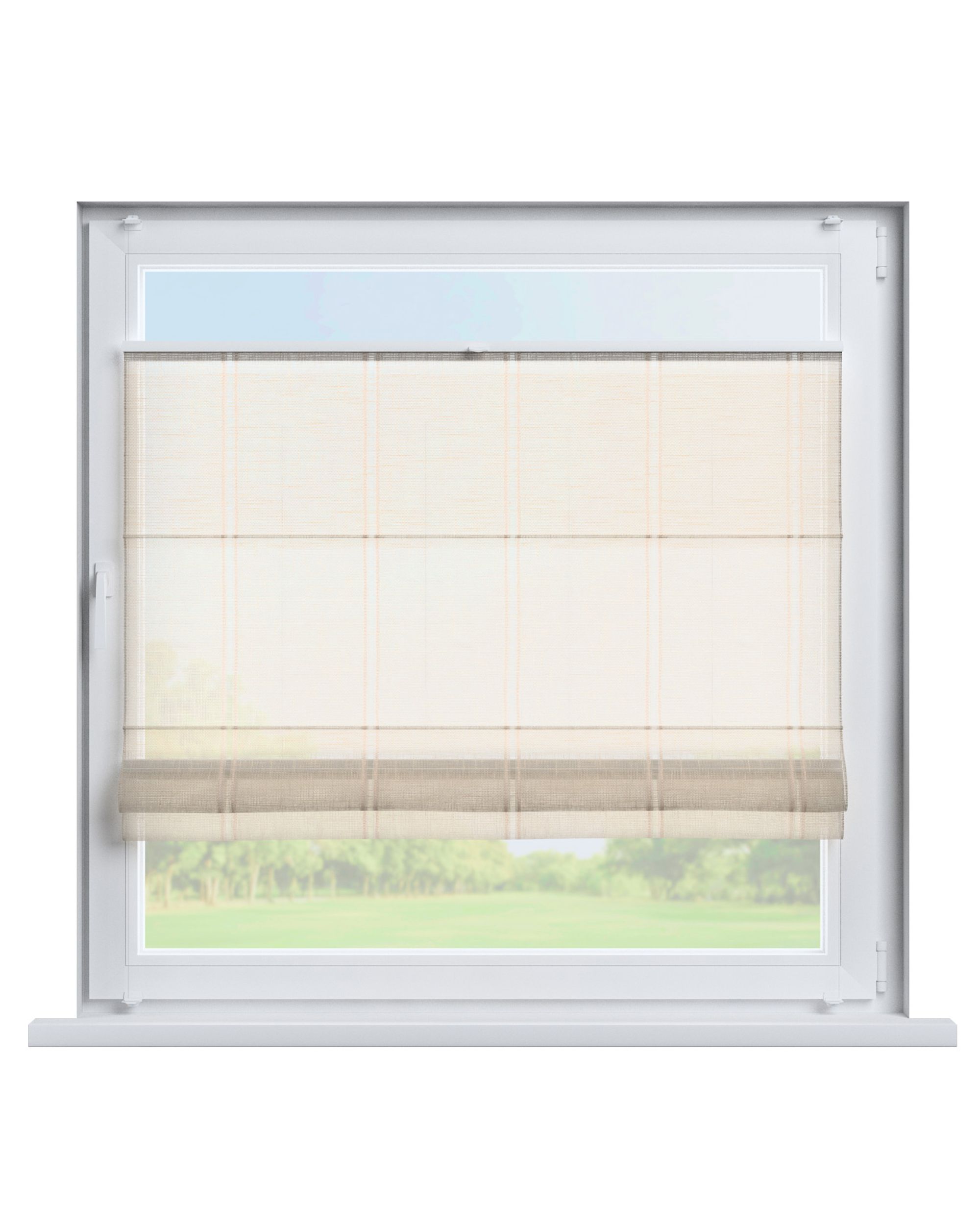 Flexibles Raffrollo Sizilien Farbe creme Stoff halbtransparent, strukturiert, gemustert