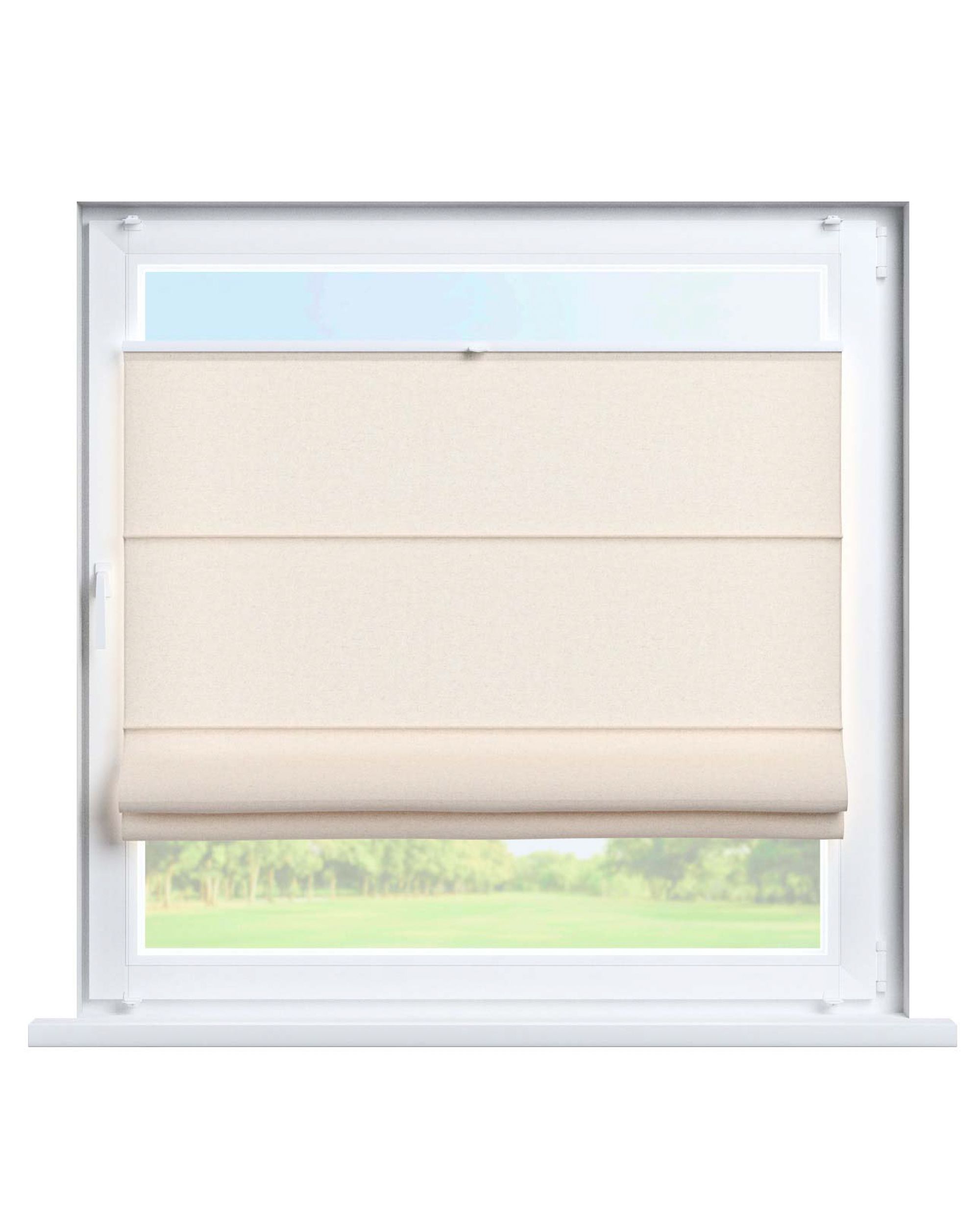 Flexibles Raffrollo Sizilien Farbe beige Stoff strukturiert