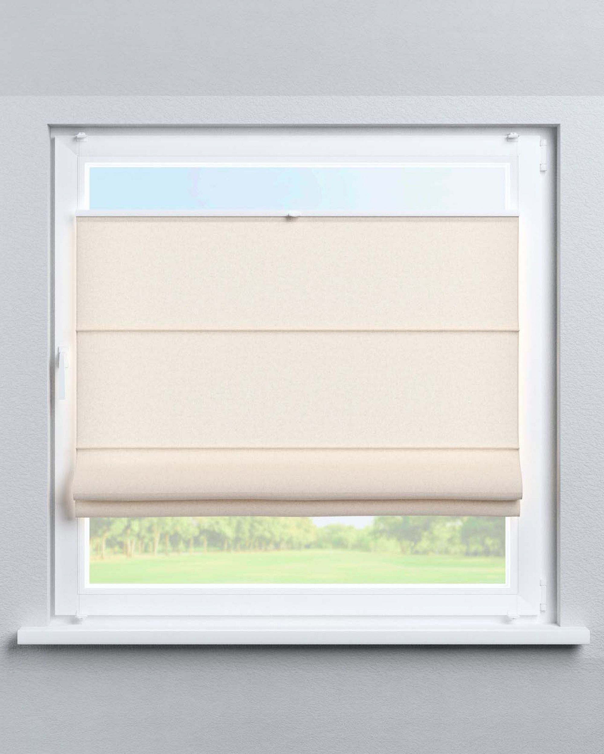 Flexibles Raffrollo Sizilien Farbe beige Stoff strukturiert (hover)