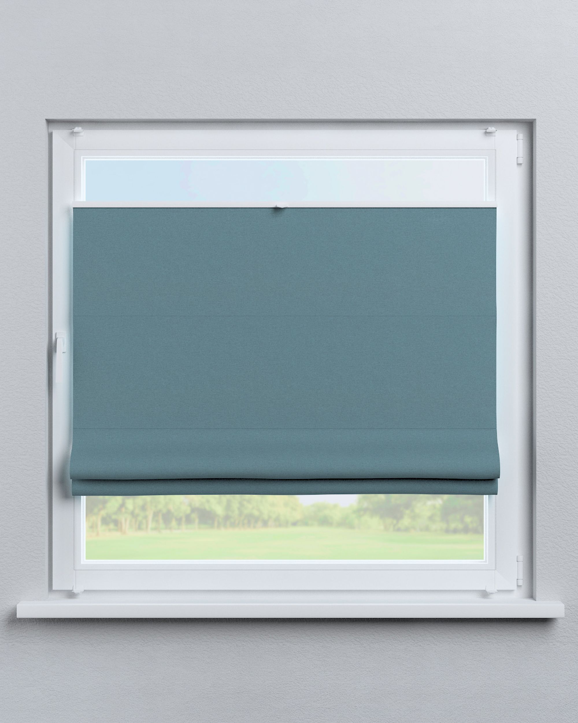 Flexibles Raffrollo Sizilien Farbe blau Stoff strukturiert, verdunkelnd (hover)