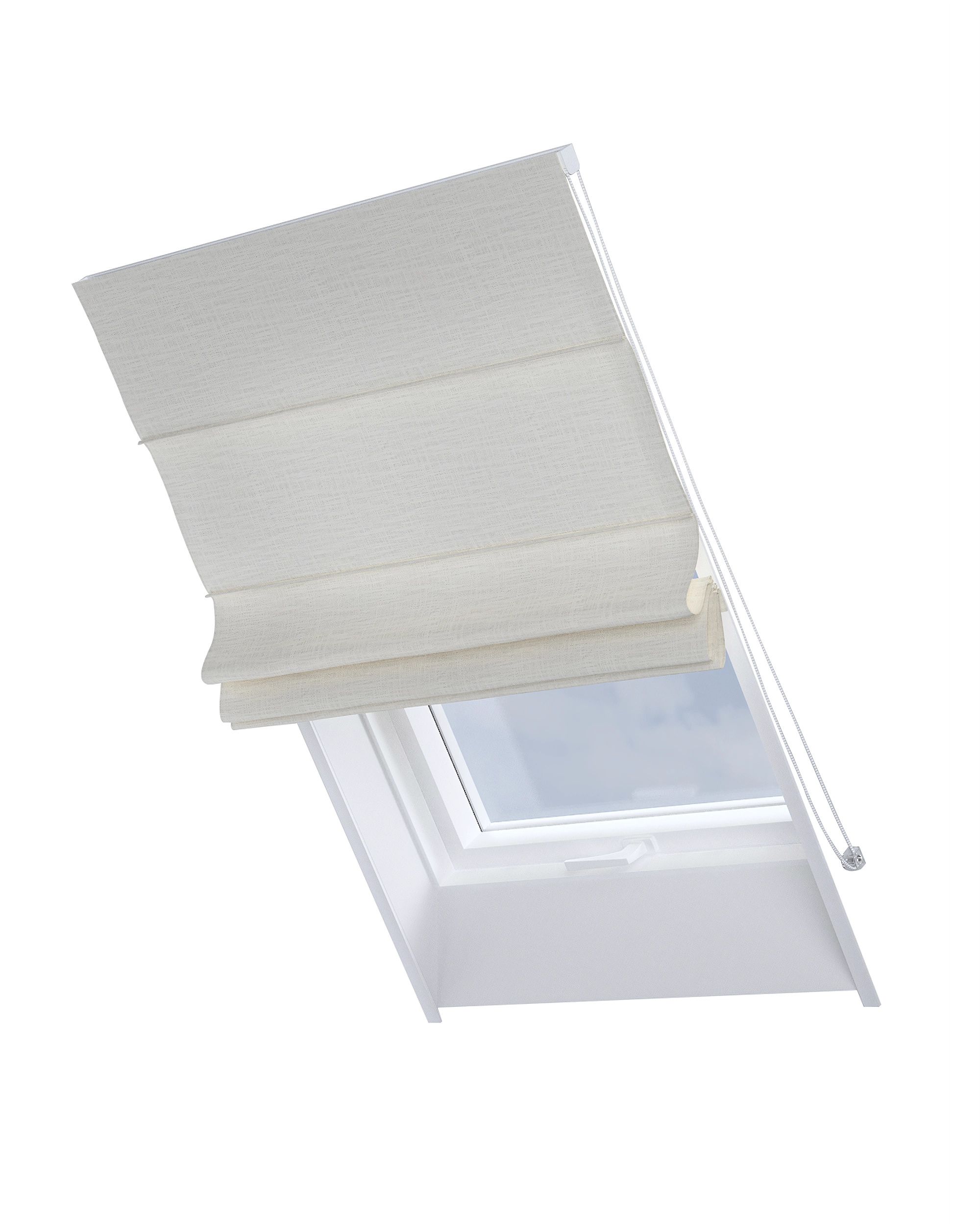 Dachfenster-Raffrollo Rimini Farbe creme Stoff strukturiert