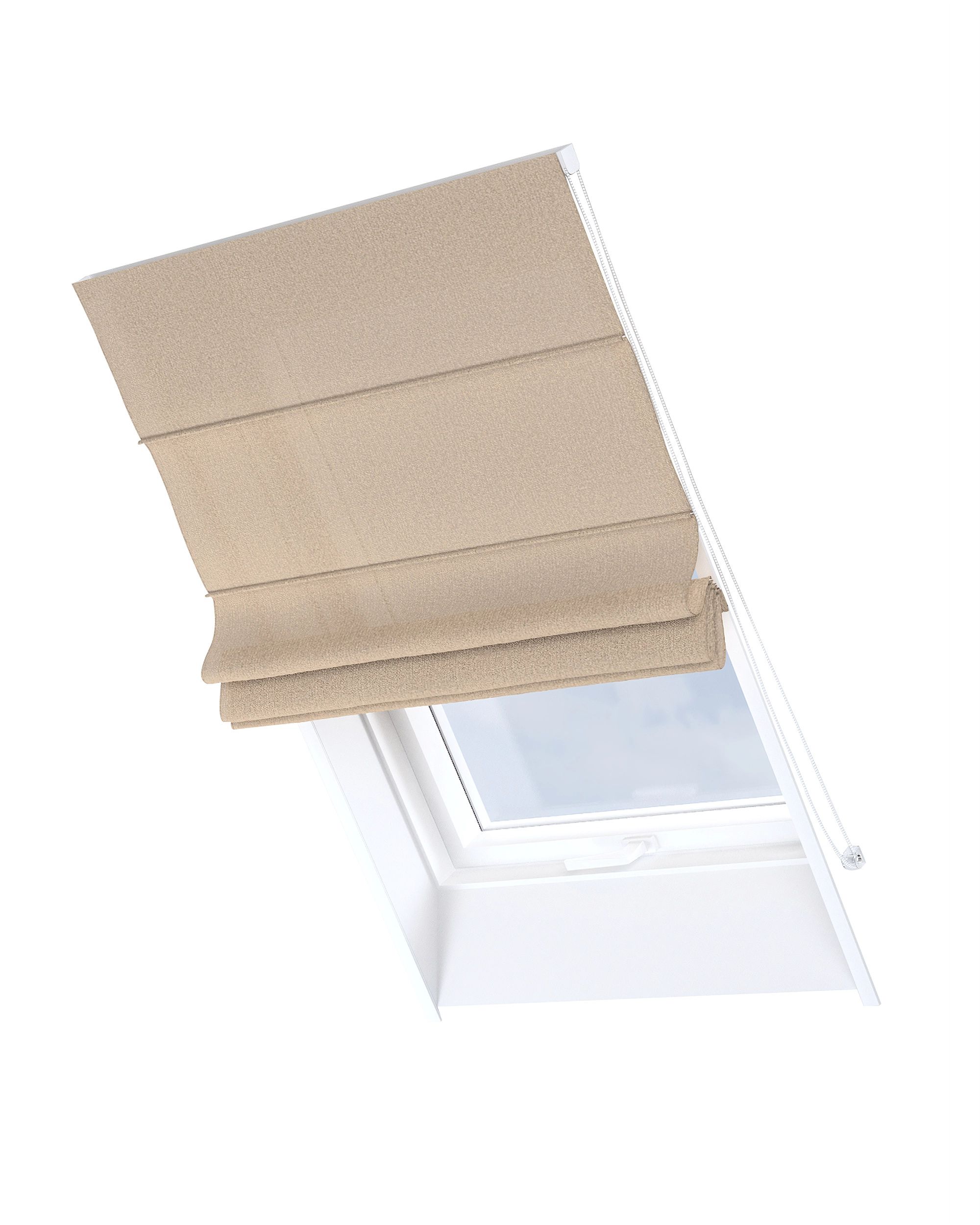 Dachfenster-Raffrollo Rimini Farbe beige Stoff strukturiert