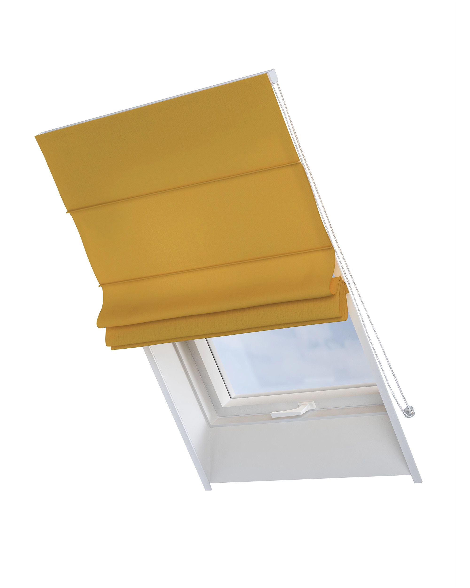 Dachfenster-Raffrollo Rimini Farbe gelb Stoff halbtransparent, strukturiert