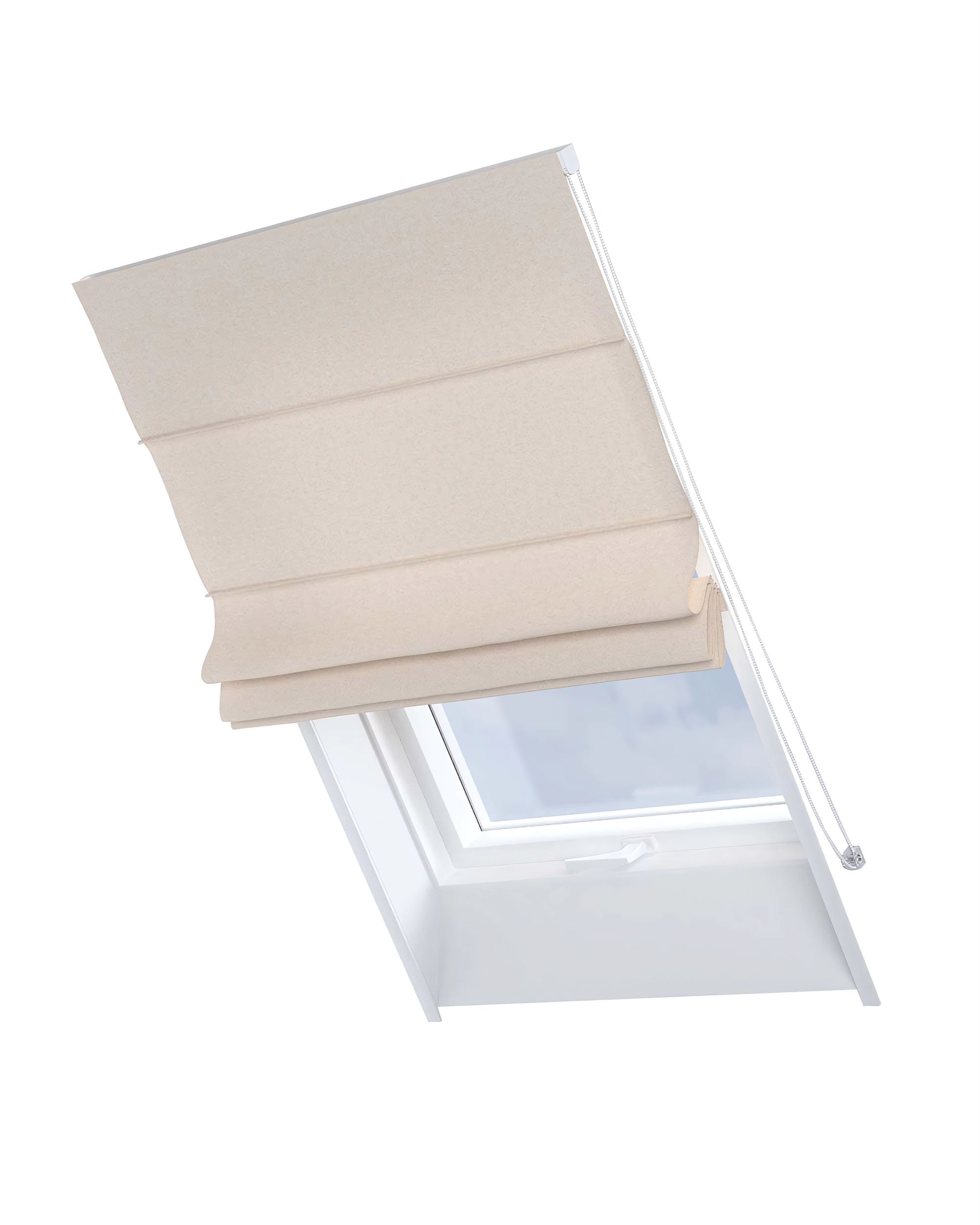 Dachfenster-Raffrollo Rimini Farbe beige Stoff strukturiert