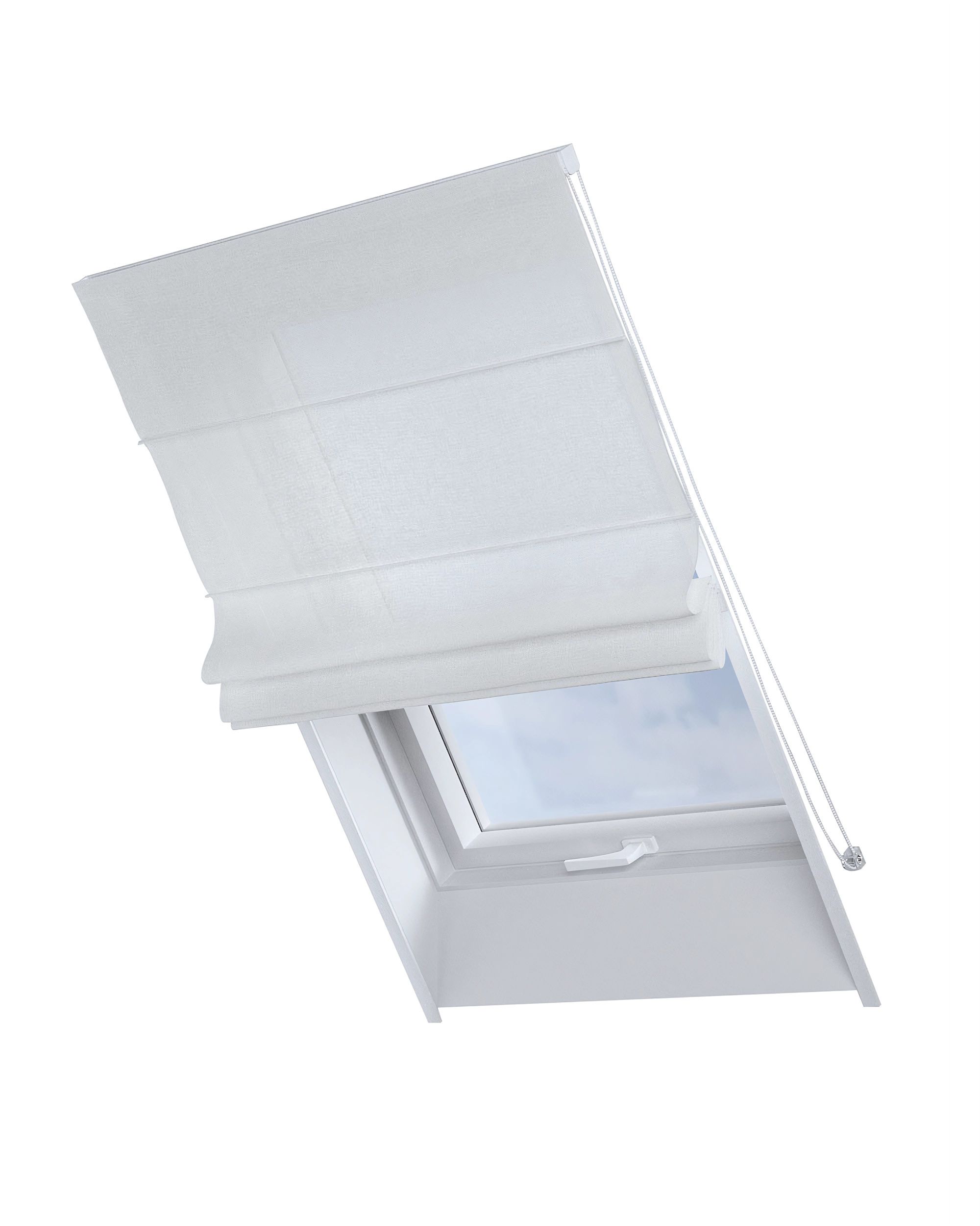 Dachfenster-Raffrollo Rimini Farbe creme Stoff halbtransparent, strukturiert