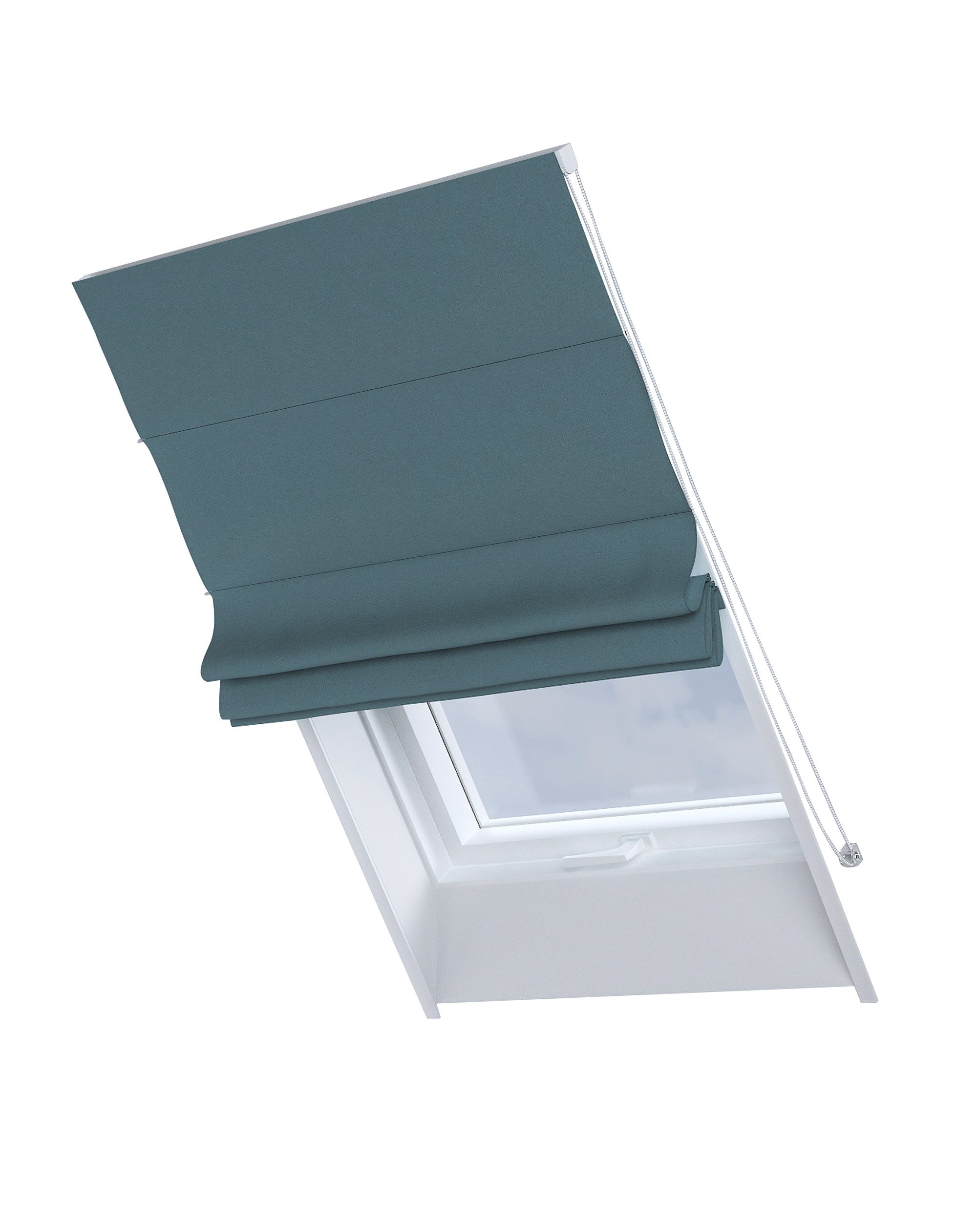 Dachfenster-Raffrollo Rimini Farbe blau Stoff strukturiert, verdunkelnd