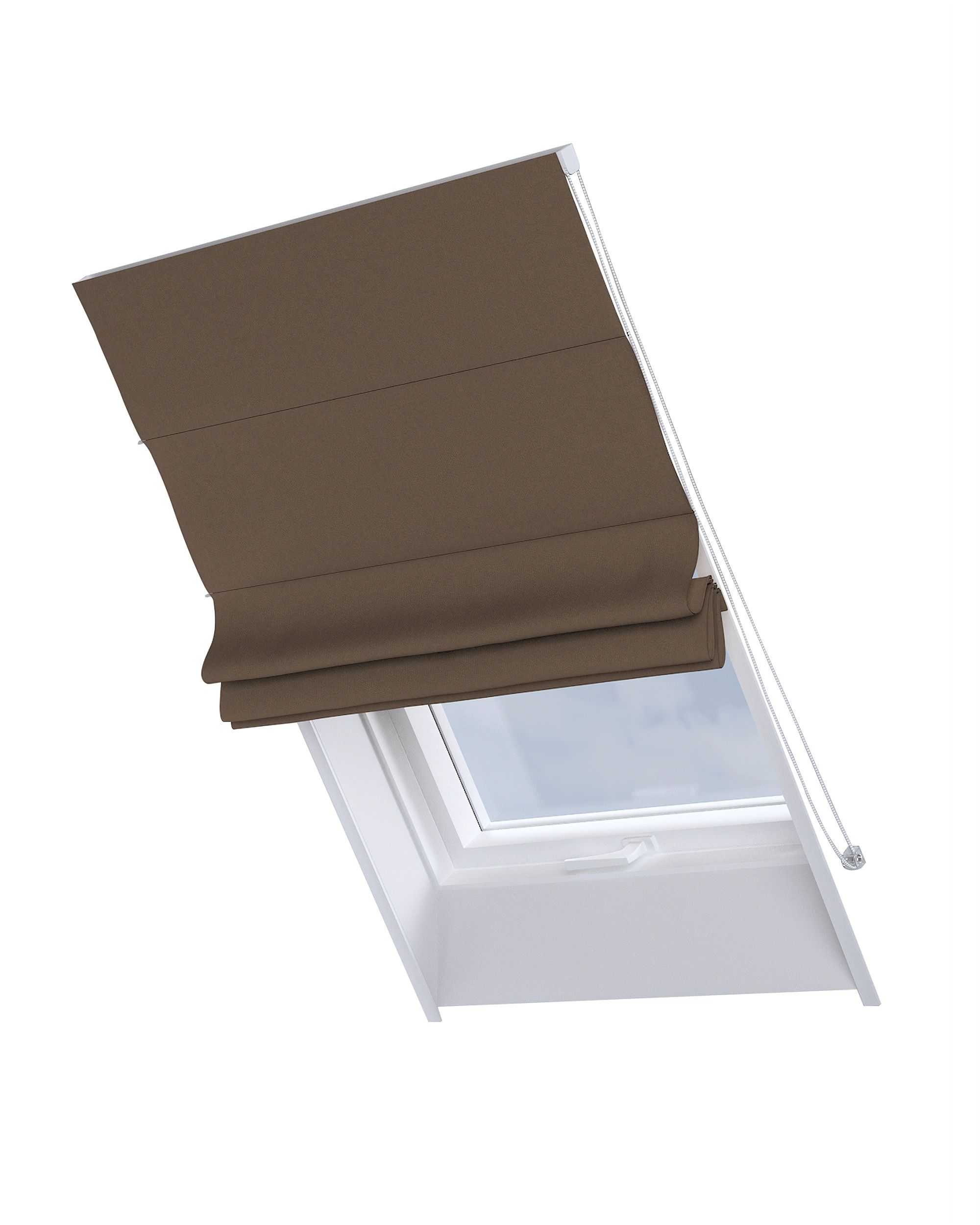 Dachfenster-Raffrollo Rimini Farbe braun Stoff strukturiert, verdunkelnd