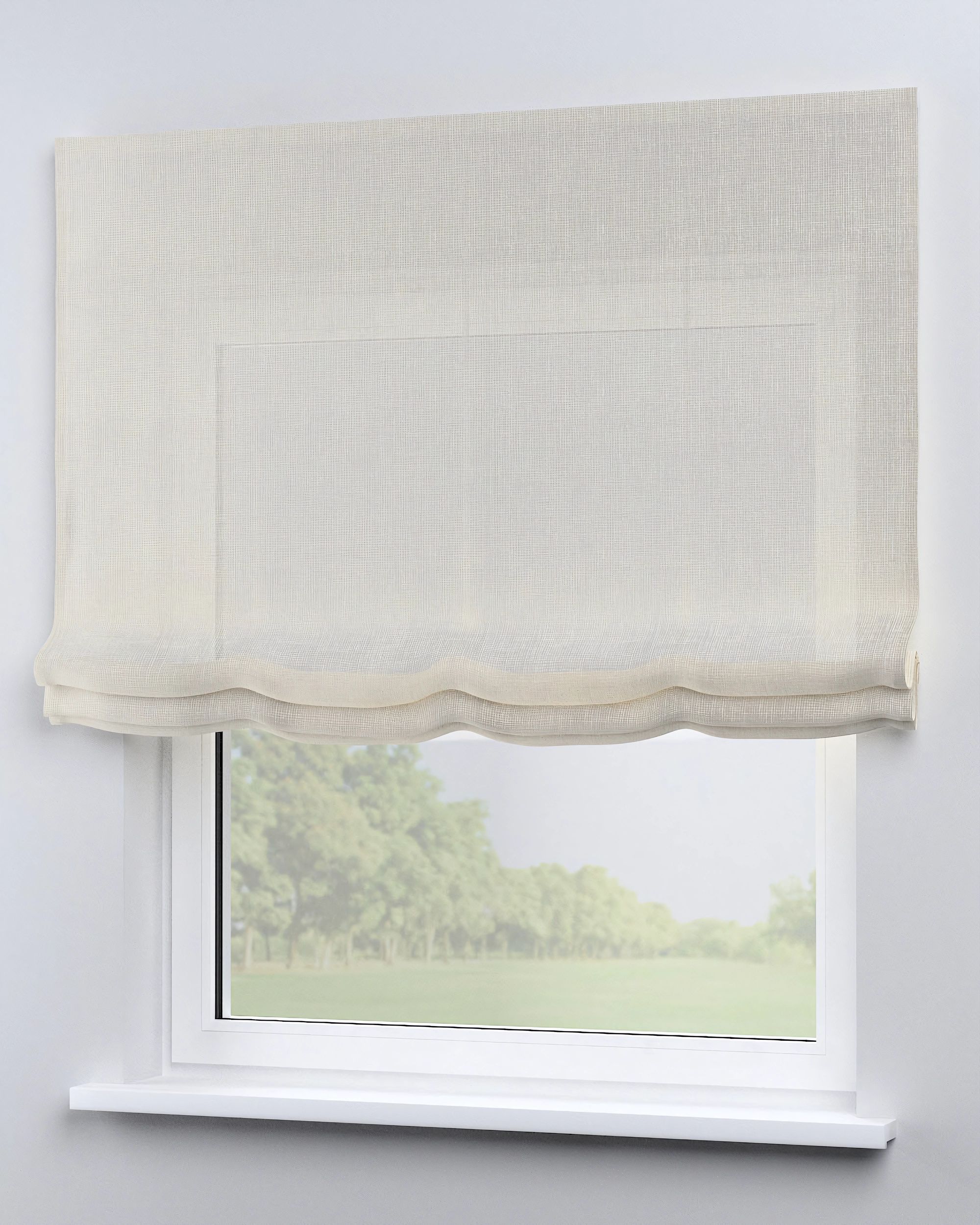 Raffrollo Venice Farbe creme Stoff halbtransparent, glänzend, strukturiert (hover)