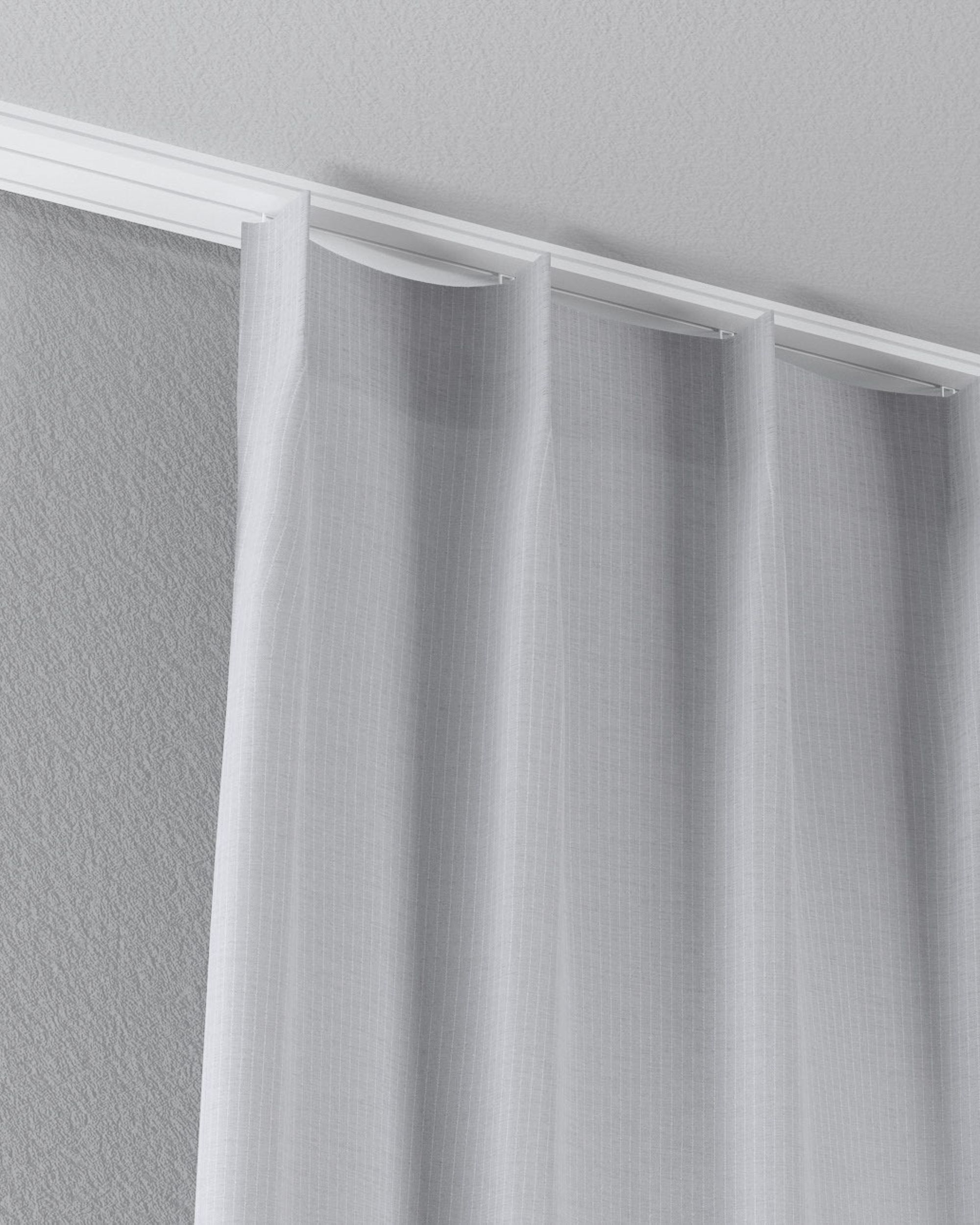 Gardine mit flämischen 1-er Falten Farbe creme Stoff halbtransparent, strukturiert, gemustert (hover)