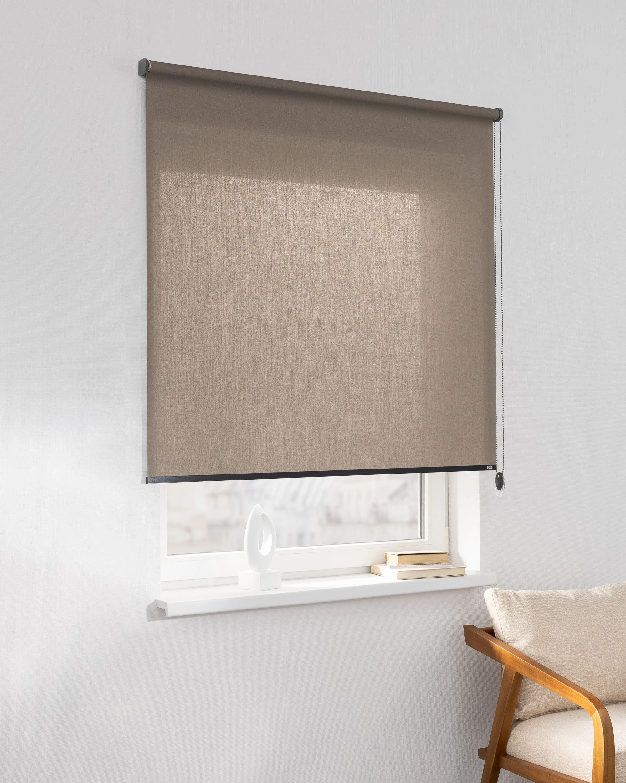 Rollo Classic Farbe braun Stoff halbtransparent