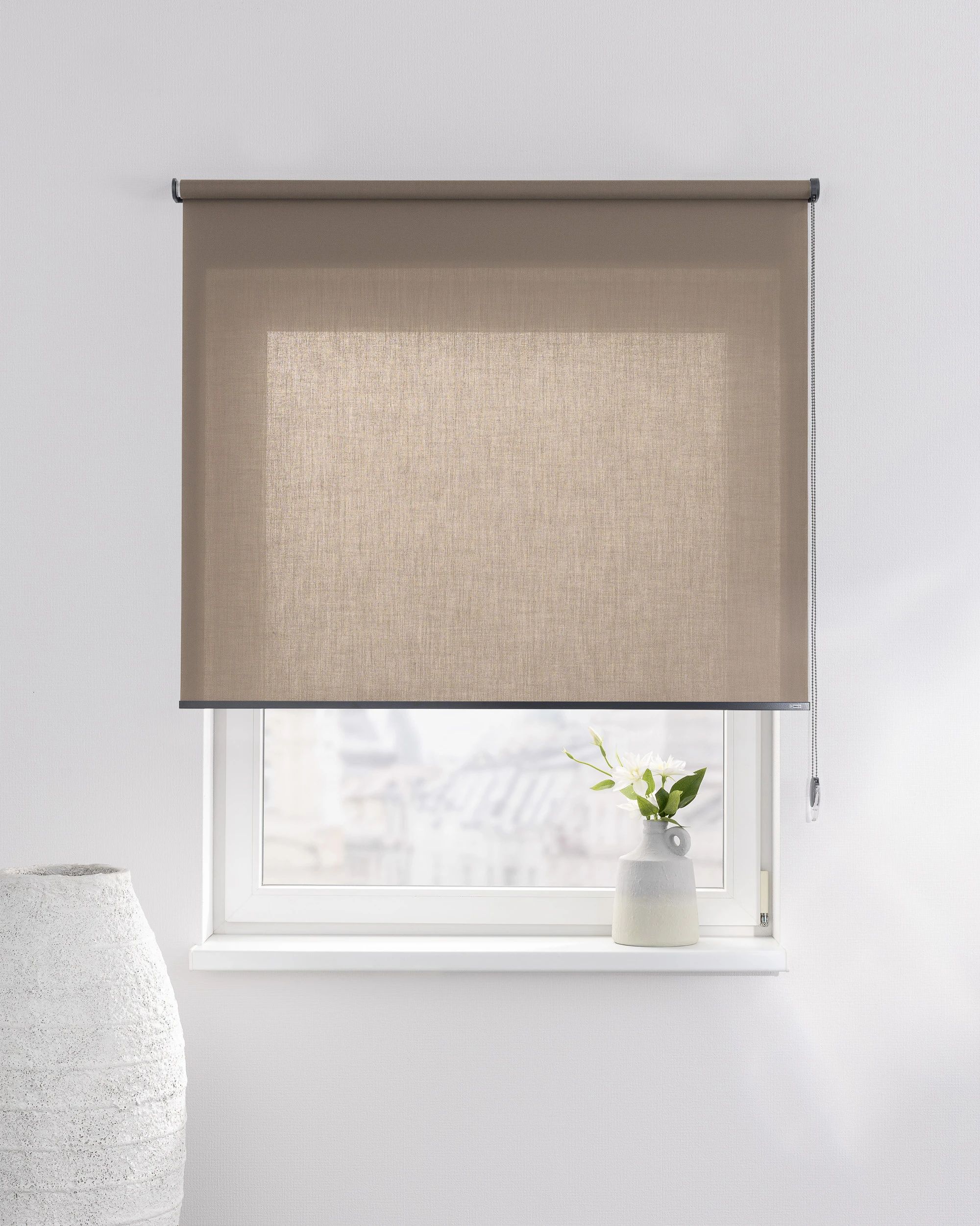 Rollo Classic Farbe braun Stoff halbtransparent (hover)