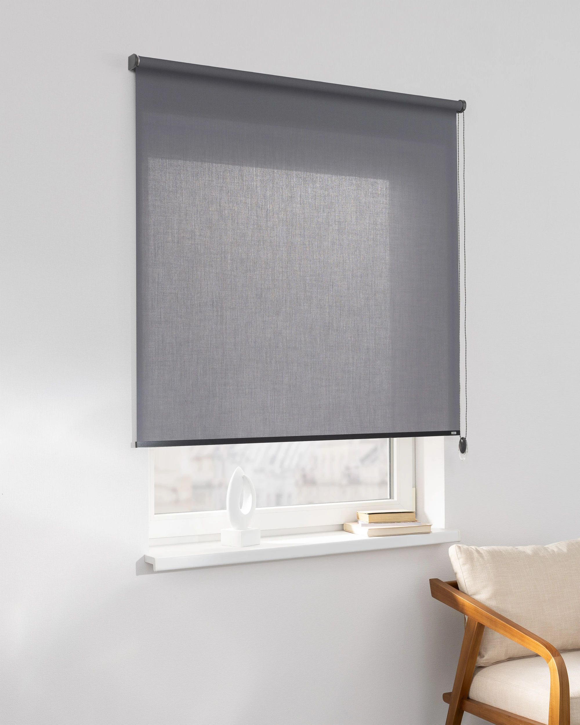 Rollo Classic Farbe grau Stoff halbtransparent