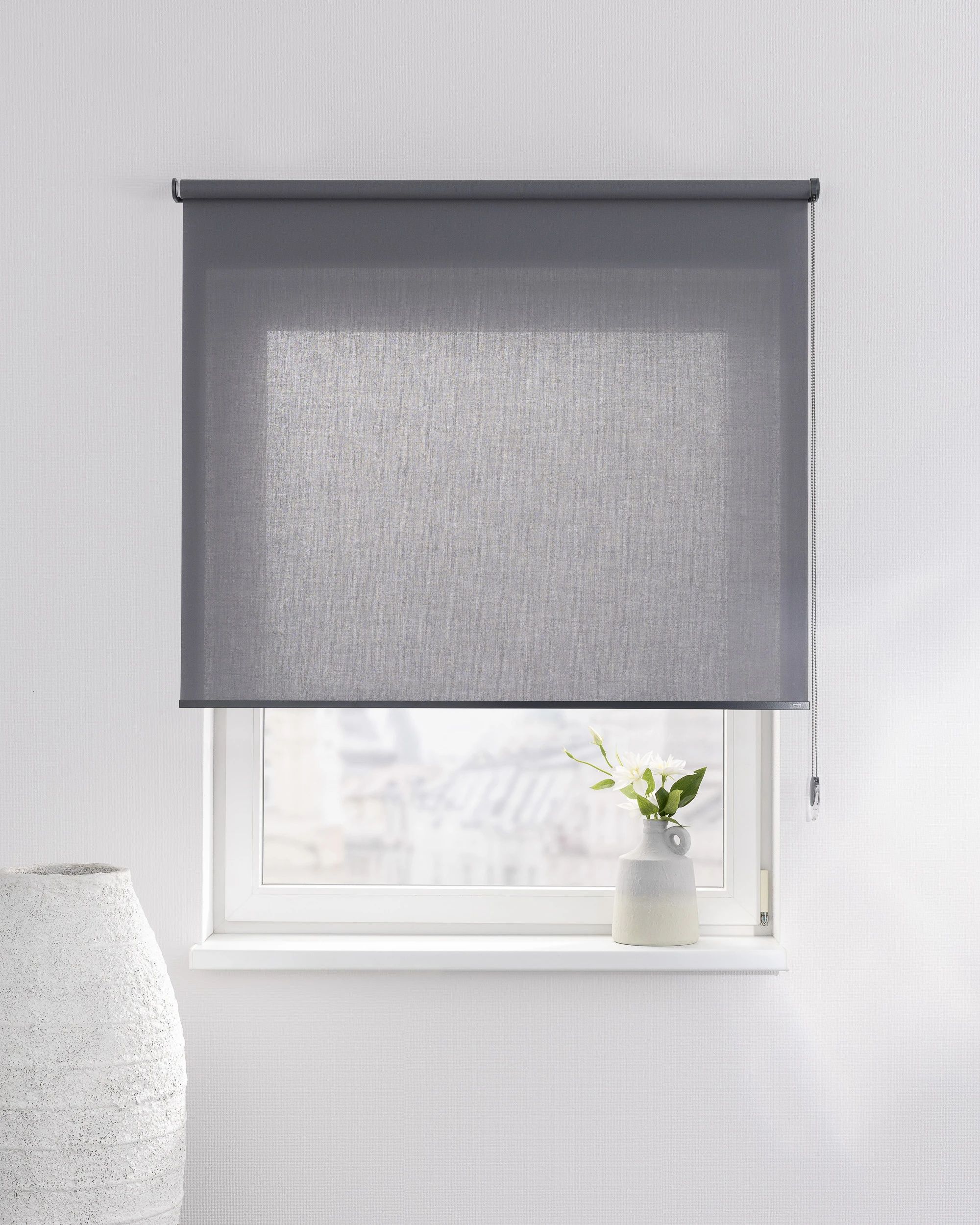 Rollo Classic Farbe grau Stoff halbtransparent (hover)