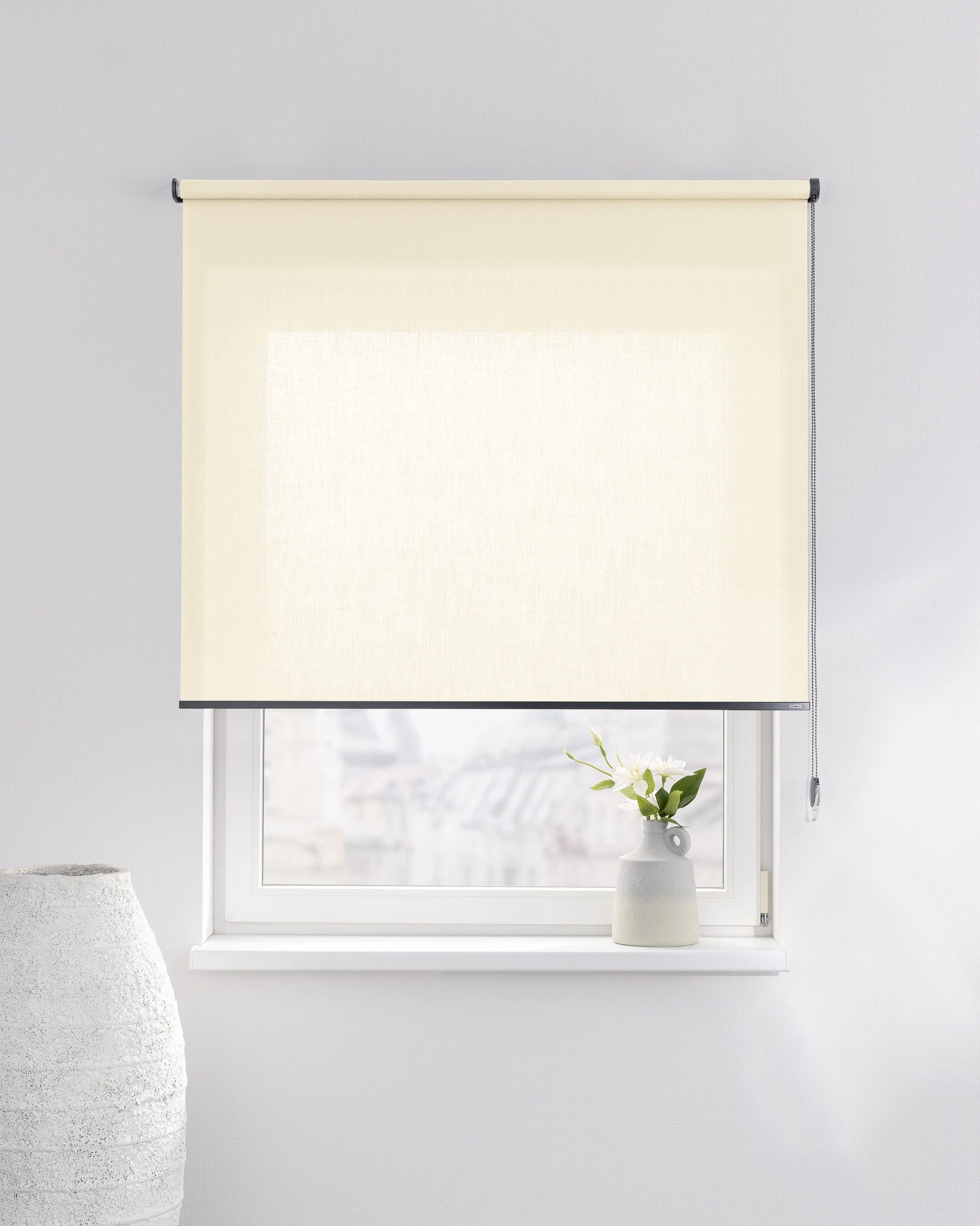 Rollo Classic Farbe wei&szlig; Stoff halbtransparent (hover)