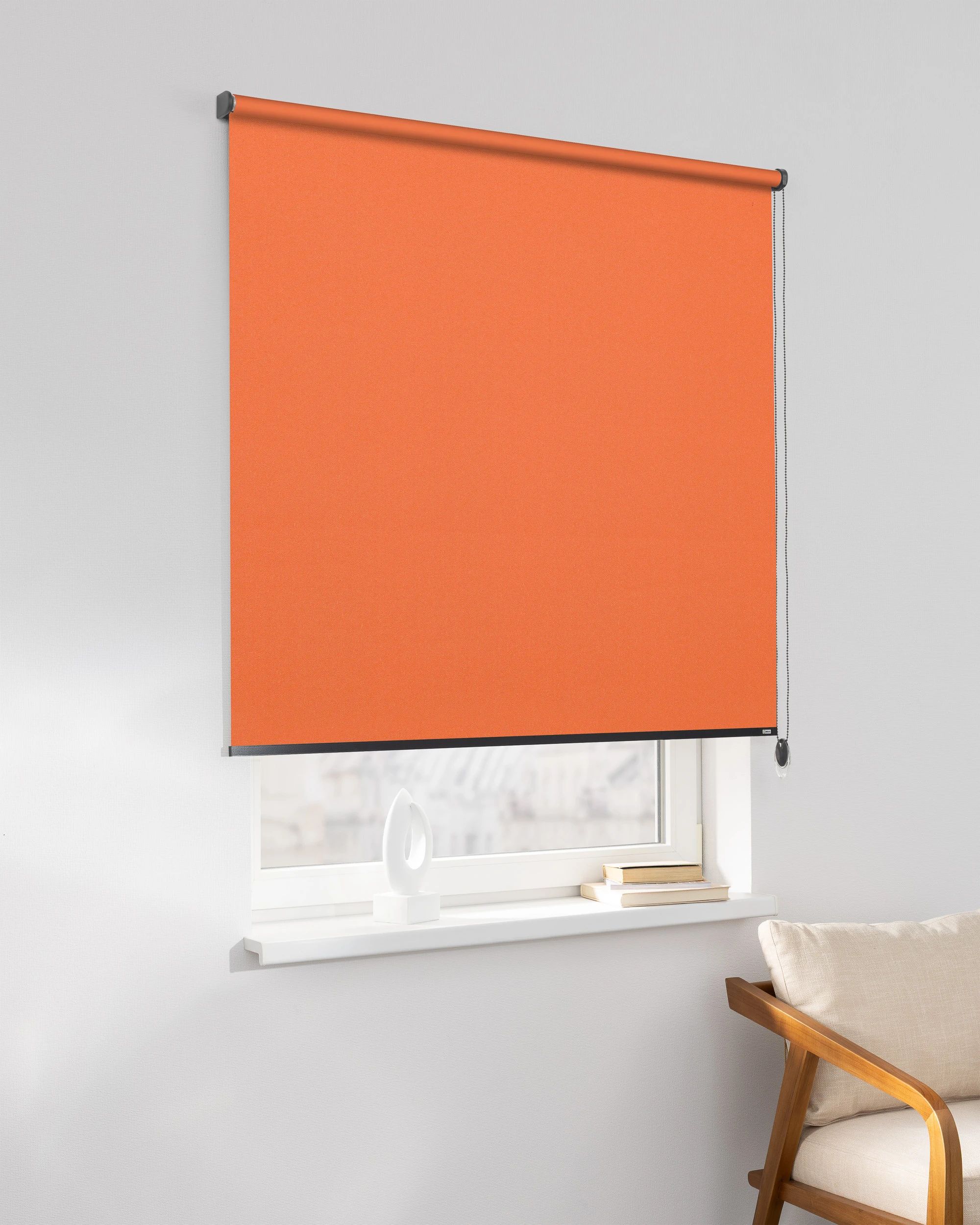 Rollo Classic Farbe orange Stoff verdunkelnd