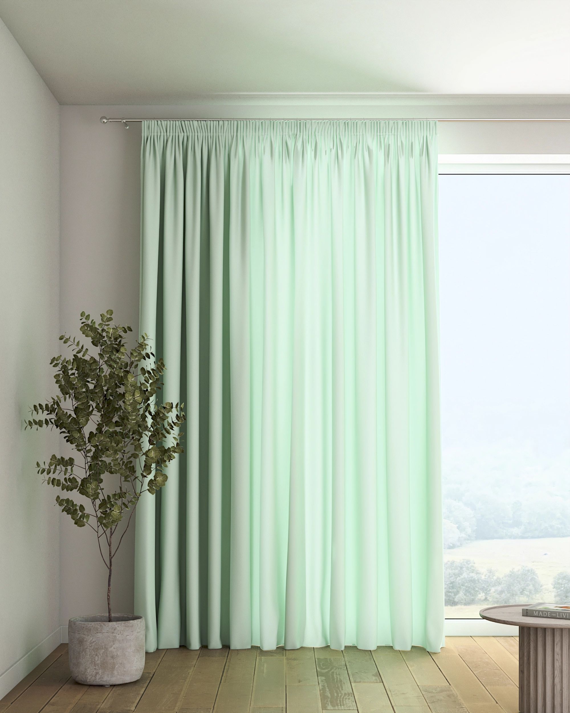 Vorhang mit Kräuselband Farbe grün