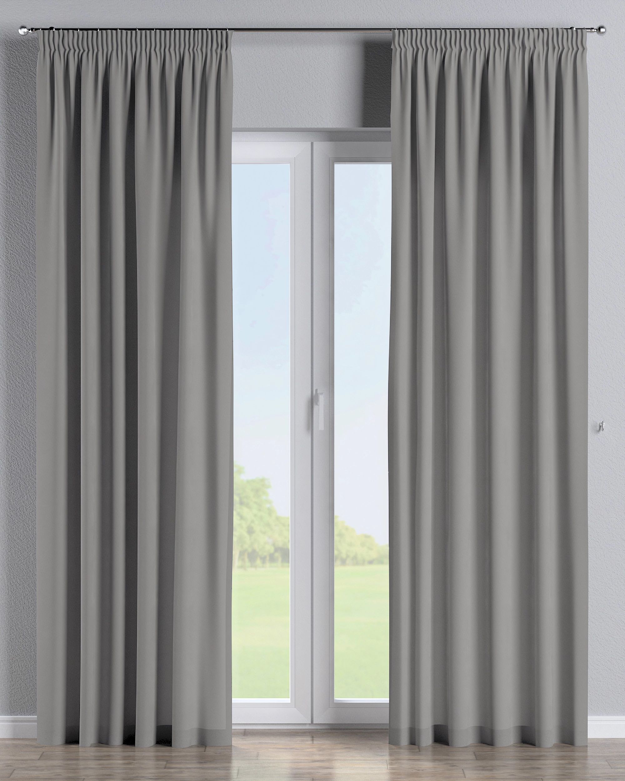 Vorhang mit Kräuselband Farbe grau