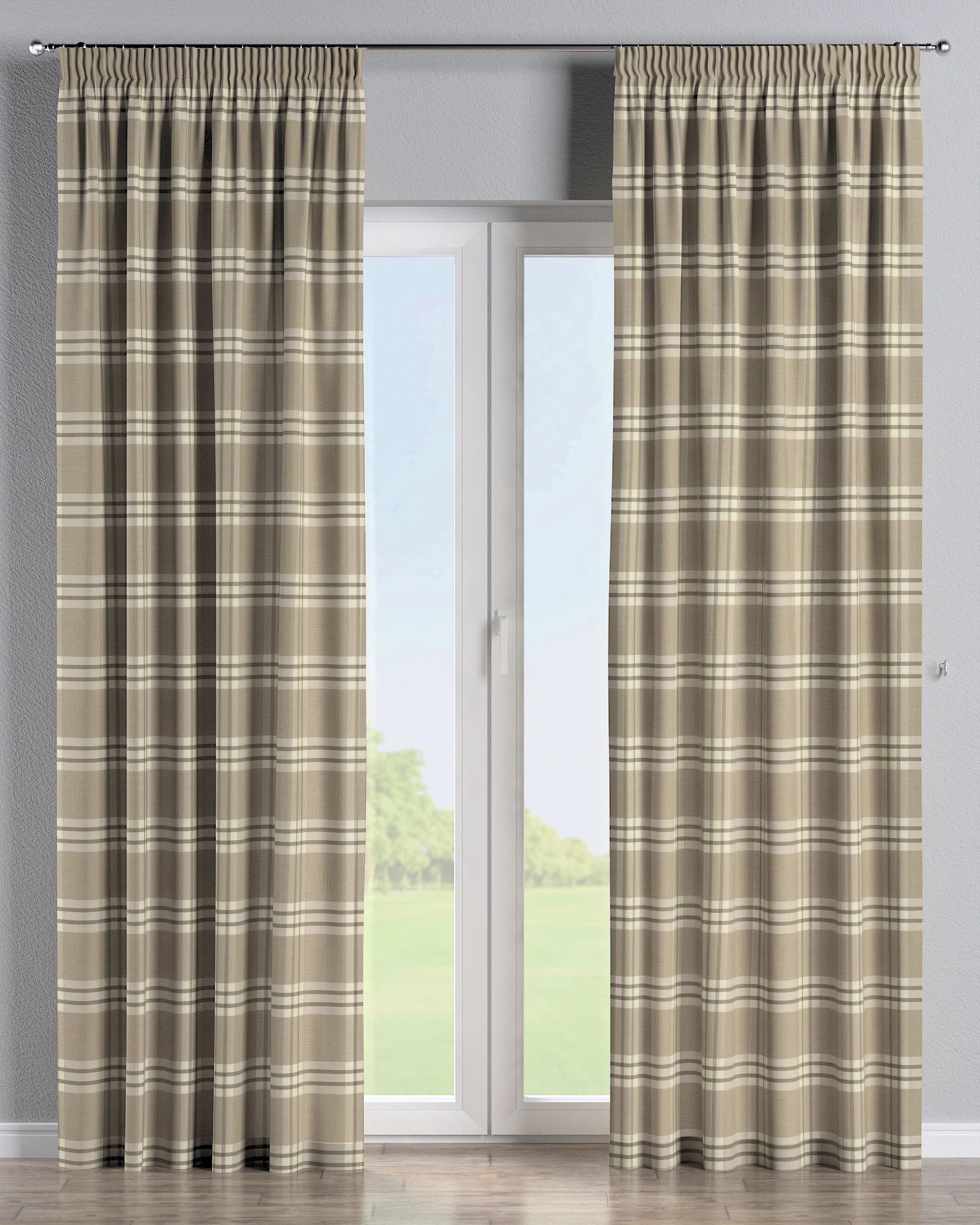 Vorhang mit Kräuselband Farbe beige