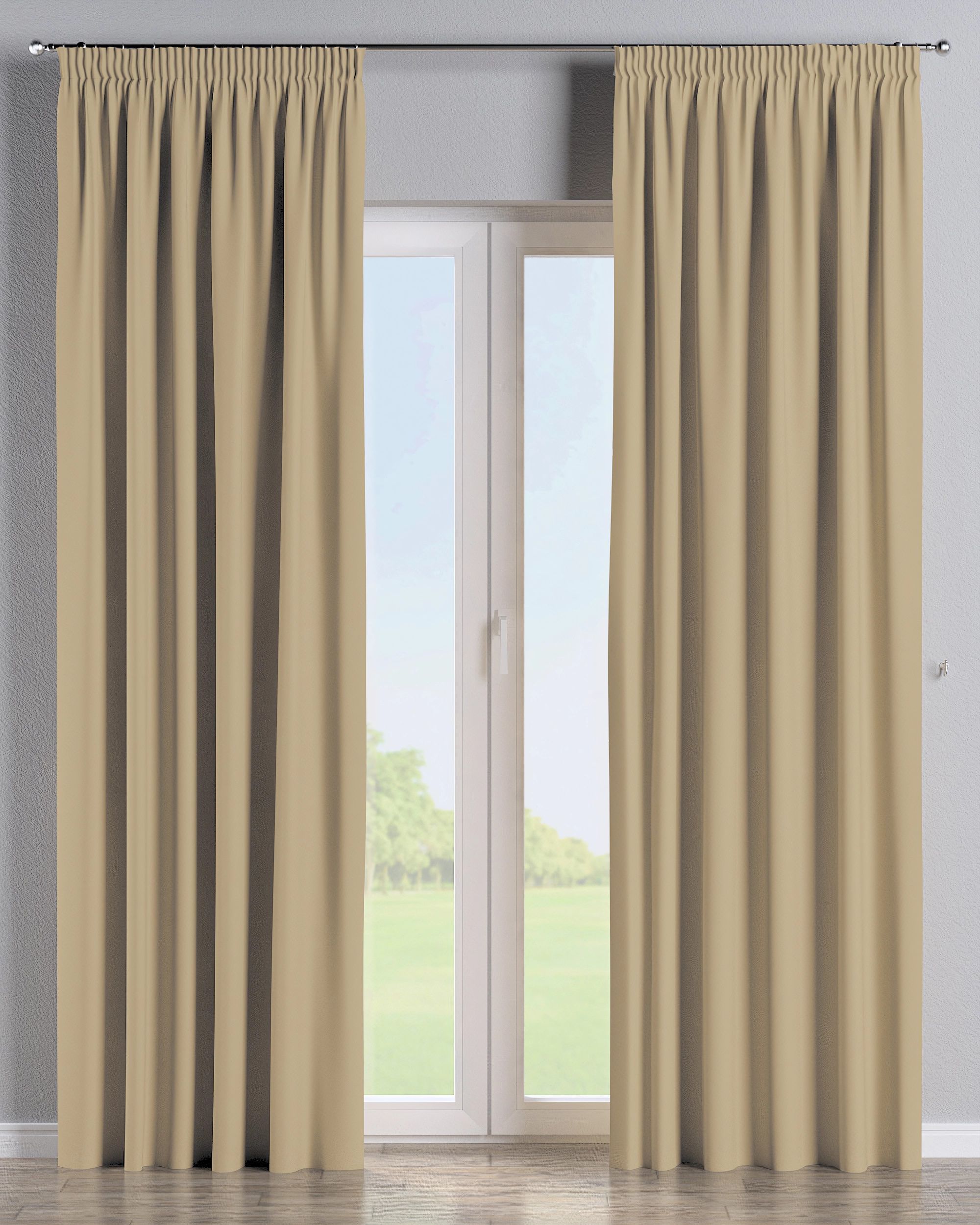 Vorhang mit Kräuselband Farbe golden Stoff verdunkelnd