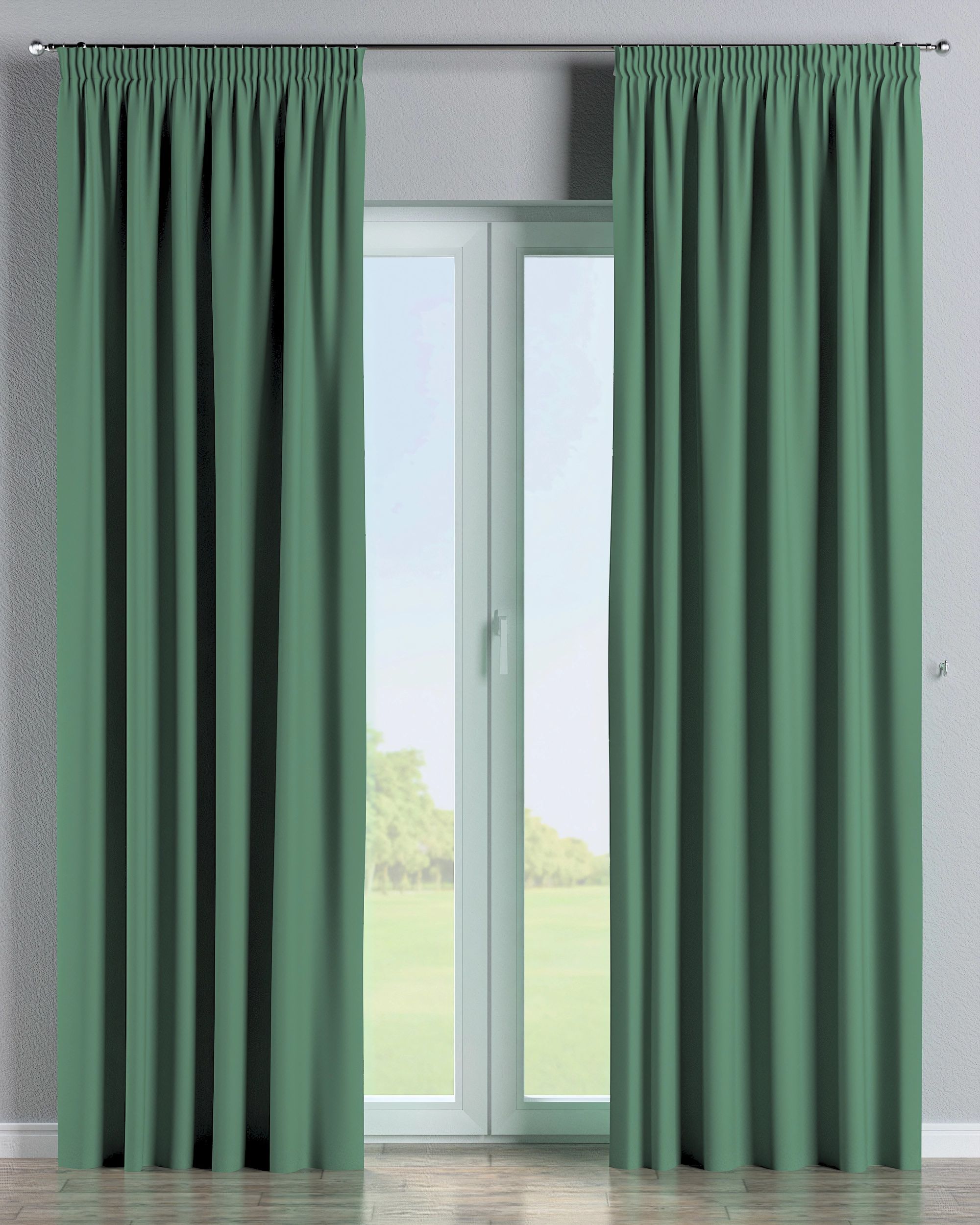 Vorhang mit Kräuselband Farbe grün Stoff verdunkelnd