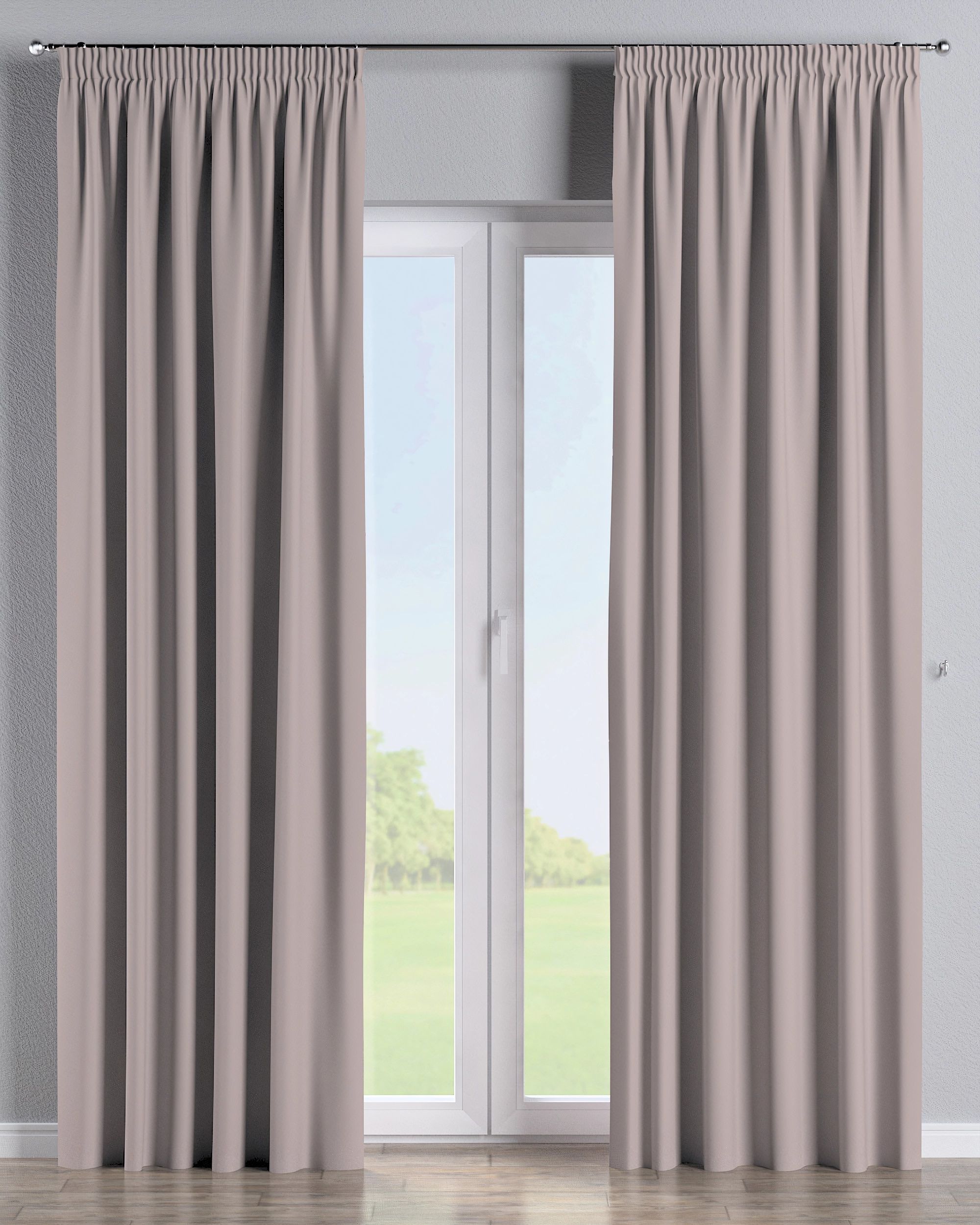 Vorhang mit Kräuselband Farbe beige Stoff verdunkelnd