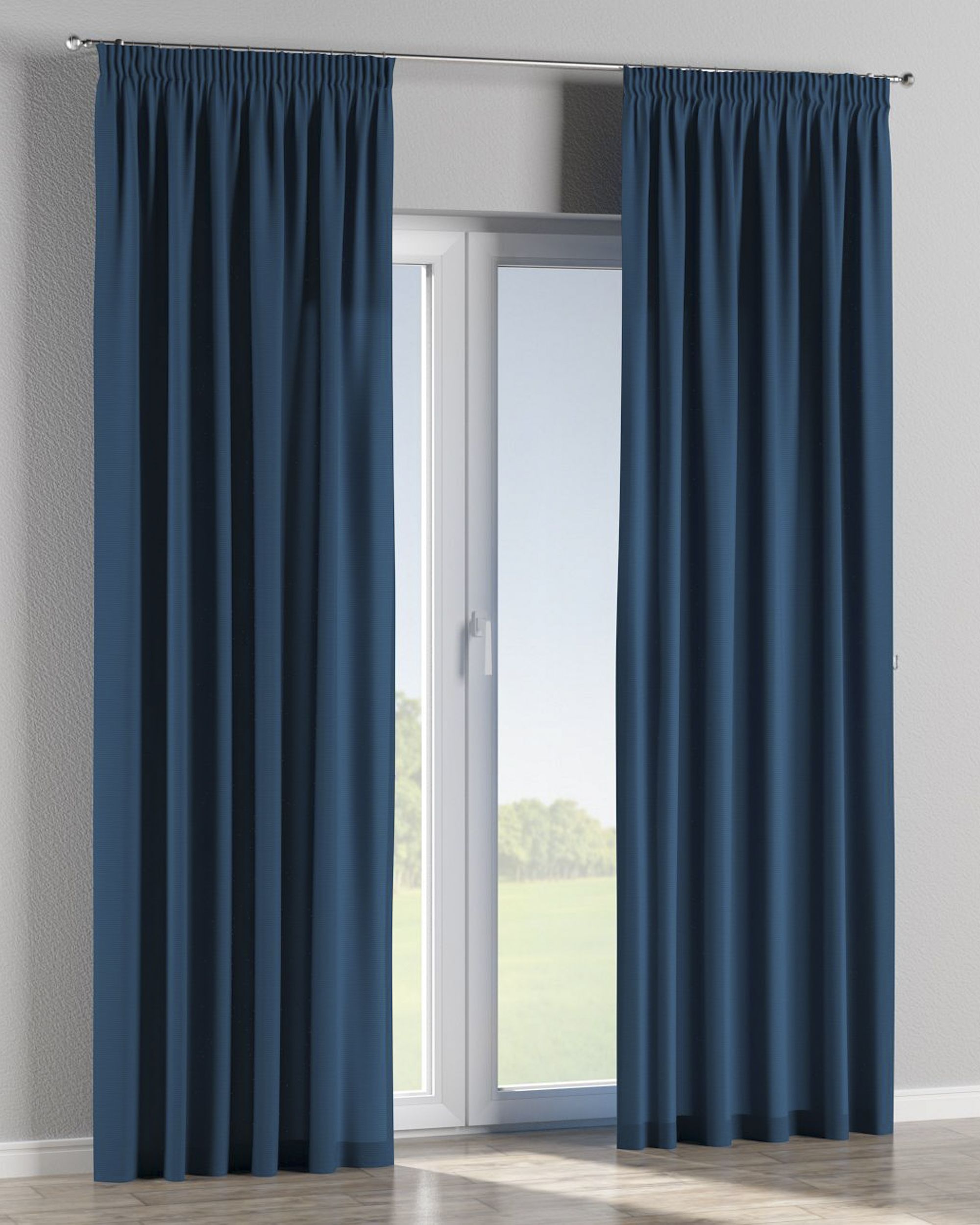 Vorhang mit Kräuselband Farbe dunkelblau