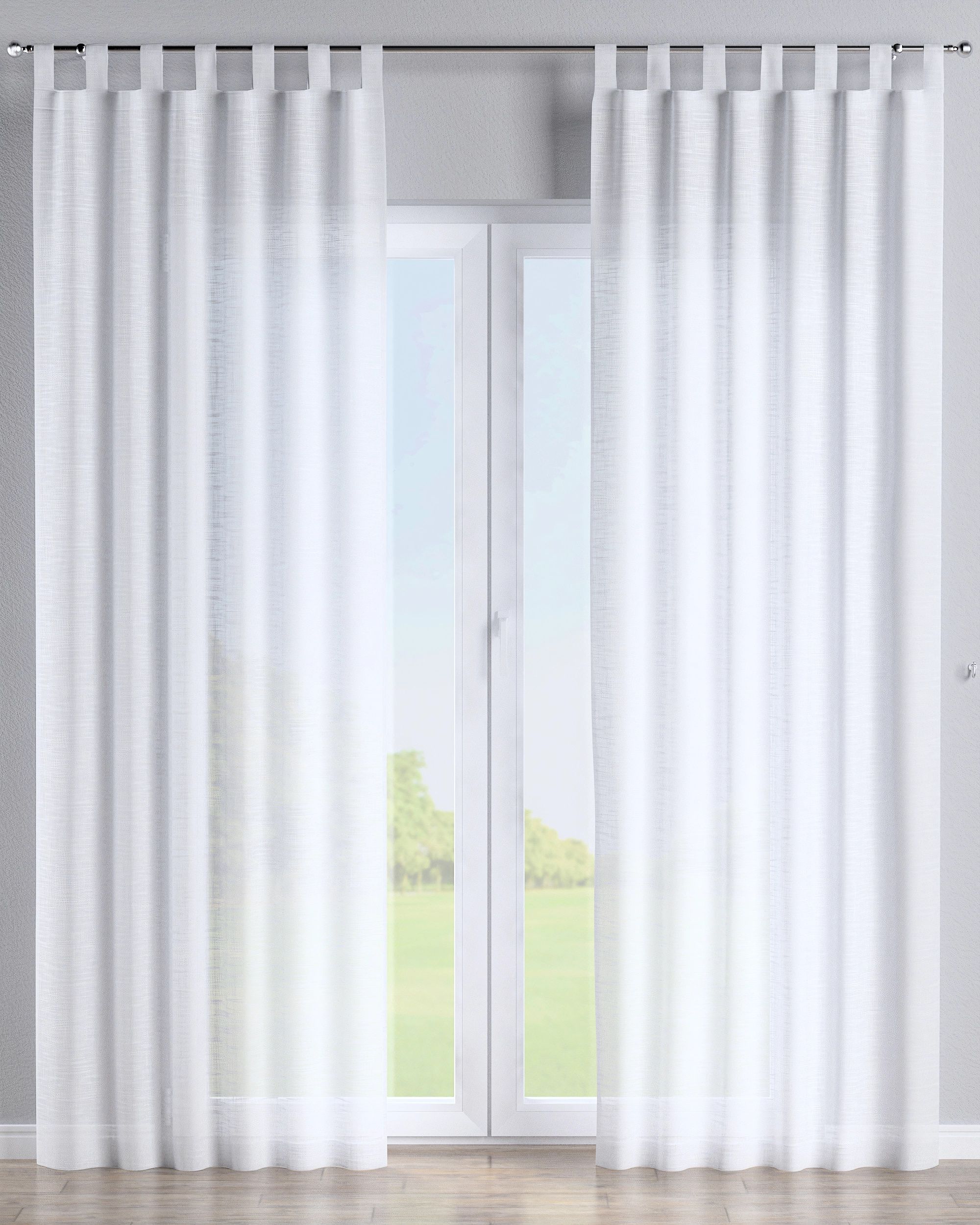Schlaufenschal Farbe weiß Stoff halbtransparent, strukturiert
