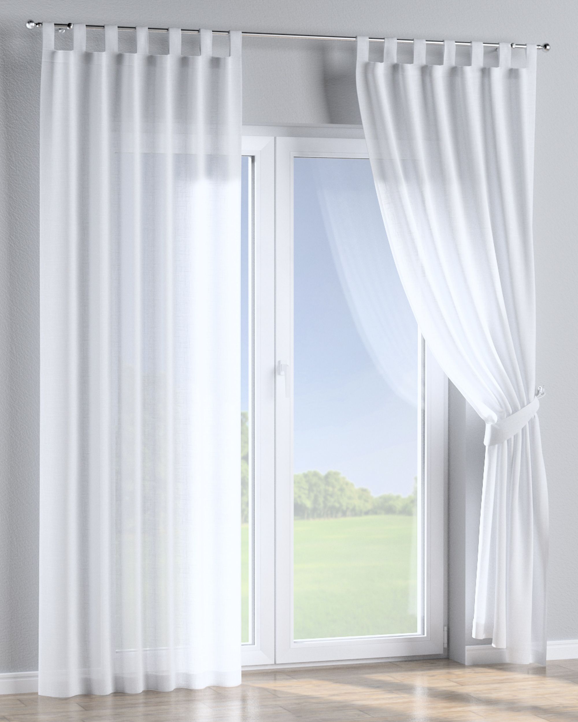 Schlaufenschal Farbe weiß Stoff halbtransparent, strukturiert (hover)